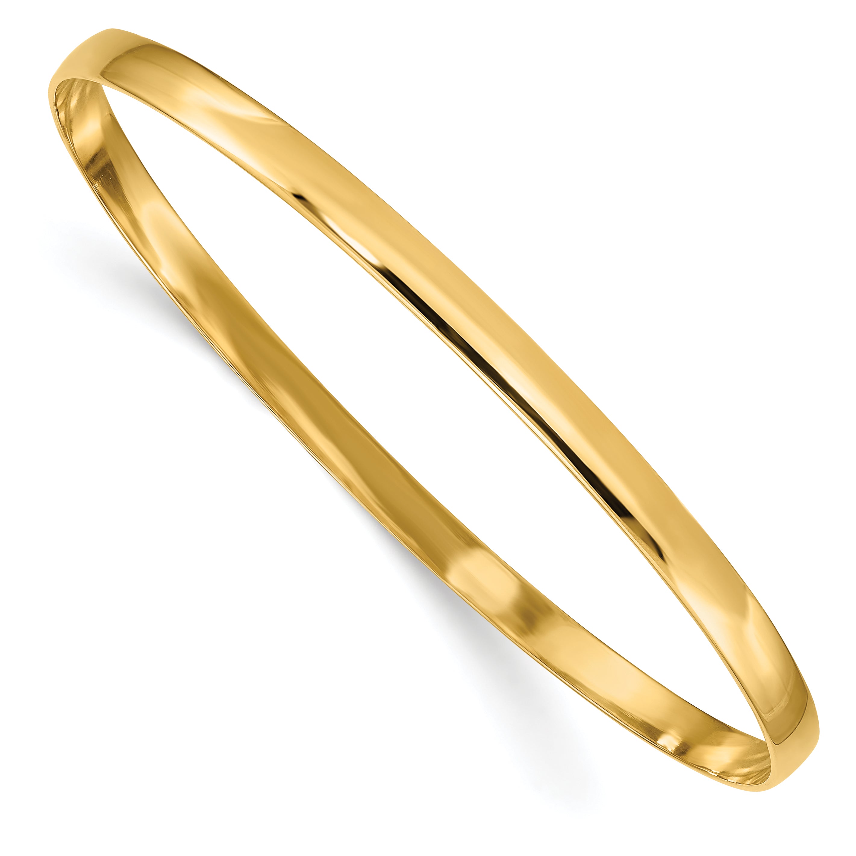 14k 4mm Solid Polished Half-Round Slip-On Bangle Main image