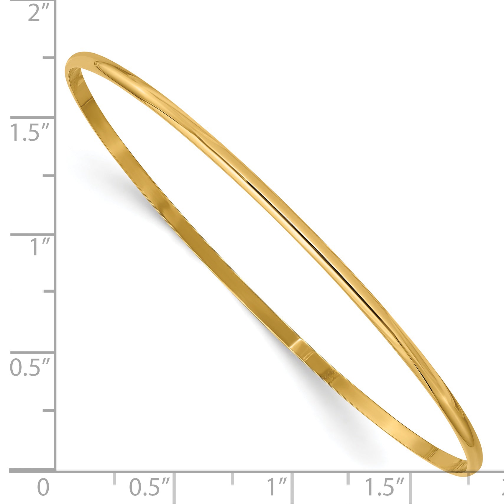 Sophia Jewelers 14K Gold Polished Half-Round Women's Slip-On Bangle