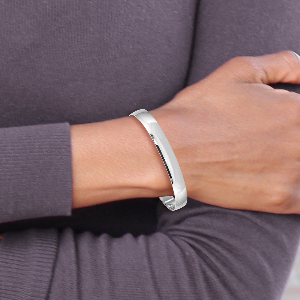 Sophia Jewelers 14K White Gold Polished Slip-On Bangle Engravable