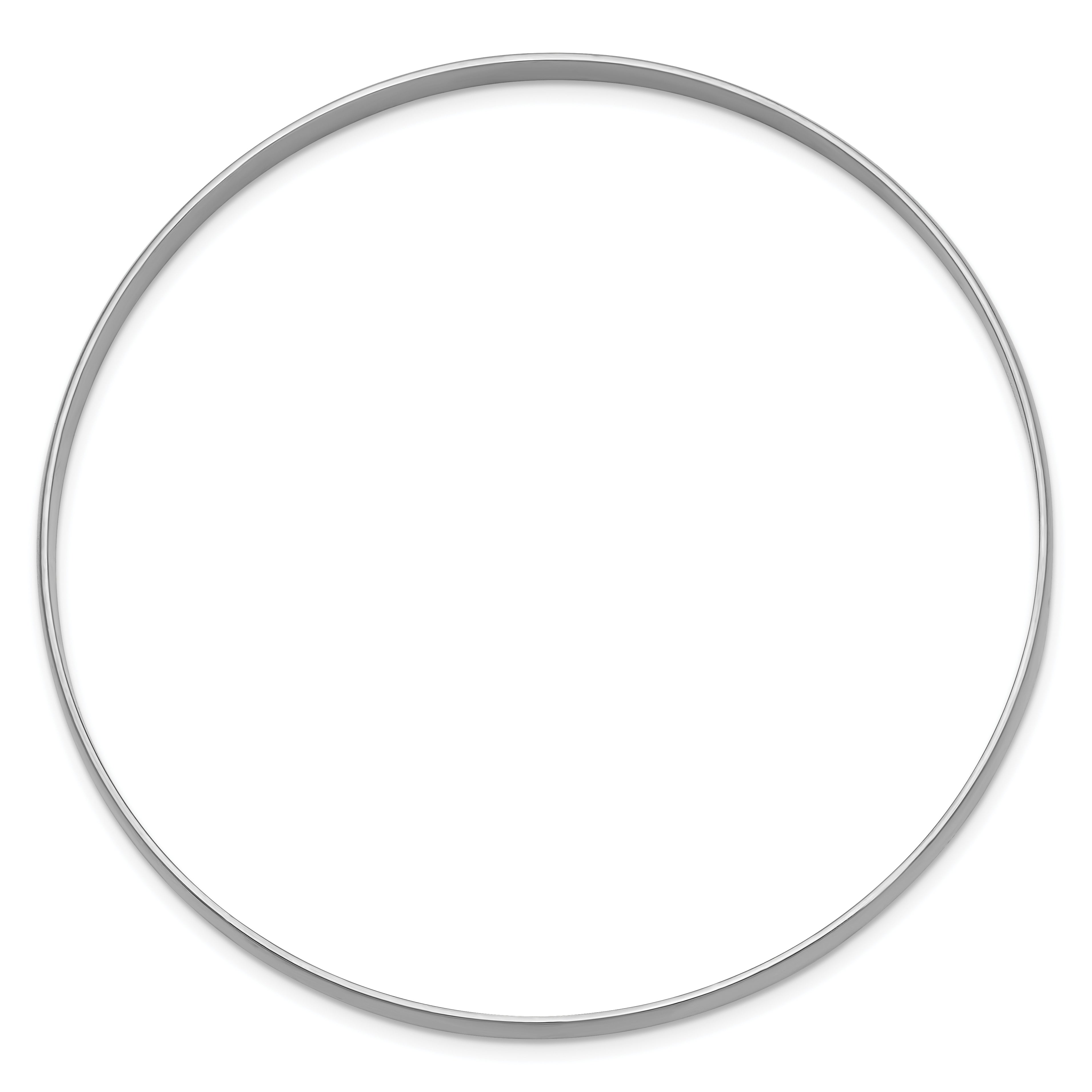 14k White Gold 4mm Solid Polished Half-Round Slip-On Bangle Secondary image
