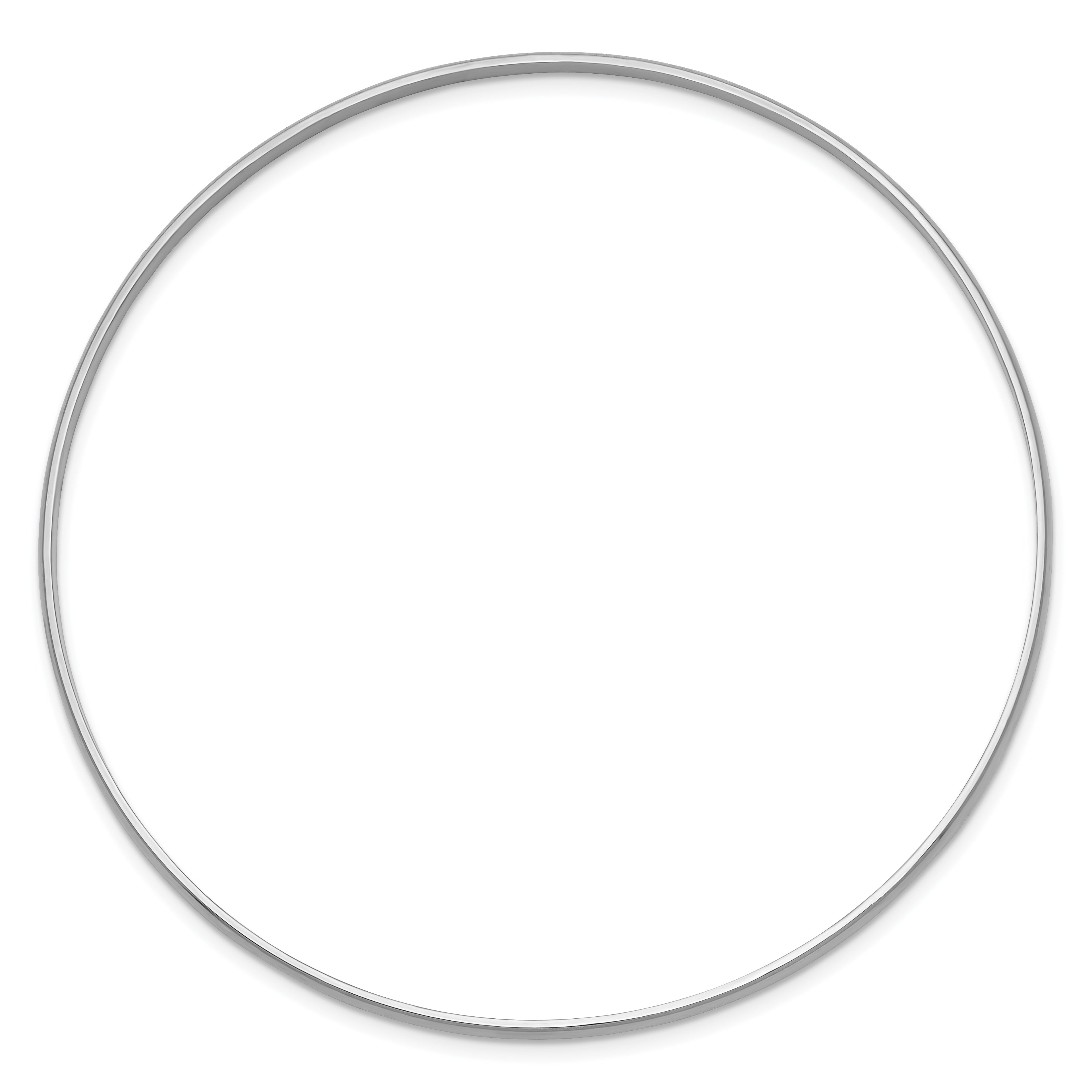 14k White Gold 2mm Solid Polished Half-Round Slip-On Bangle Secondary image