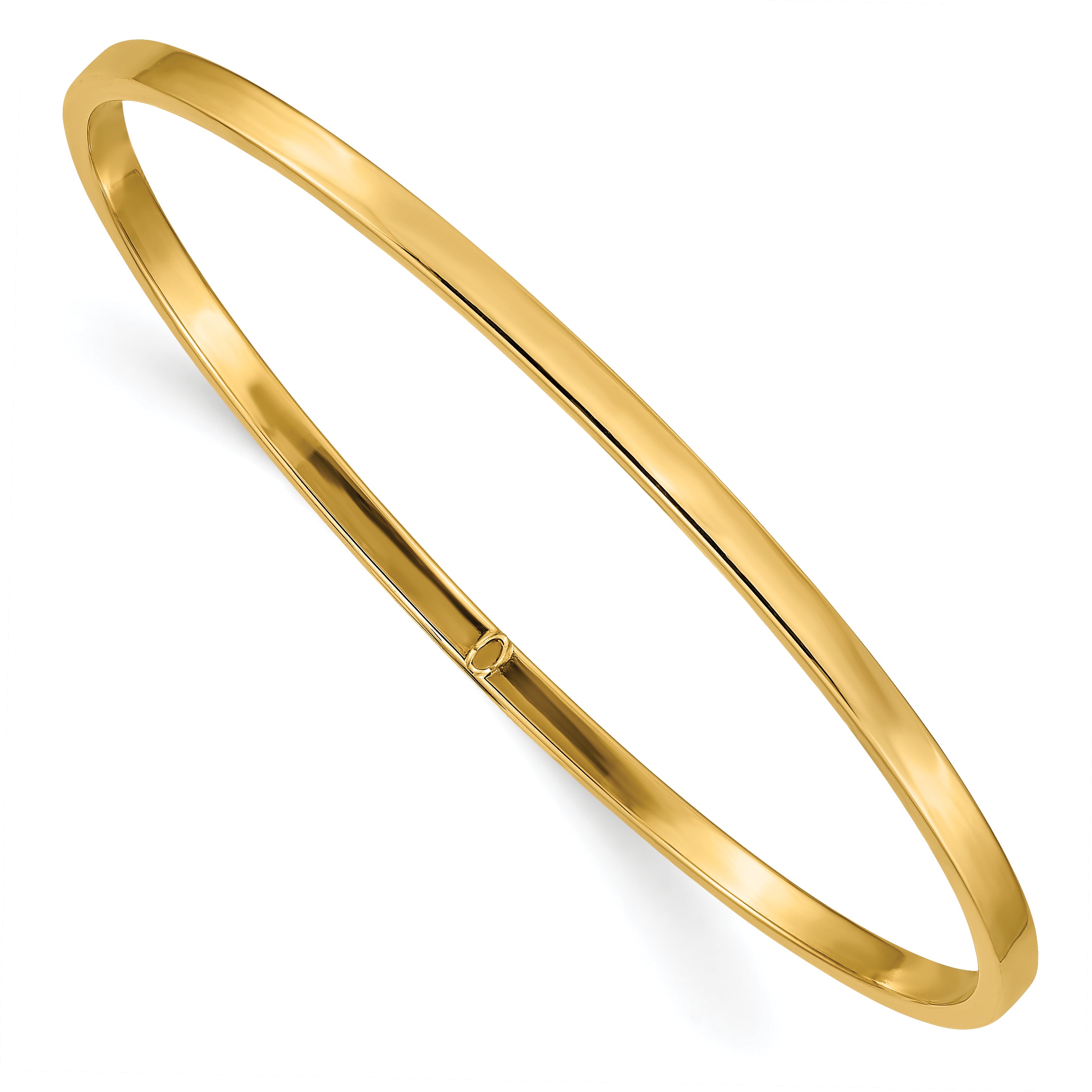 14k 3mm Polished Square Tube Slip-on Bangle Main image
