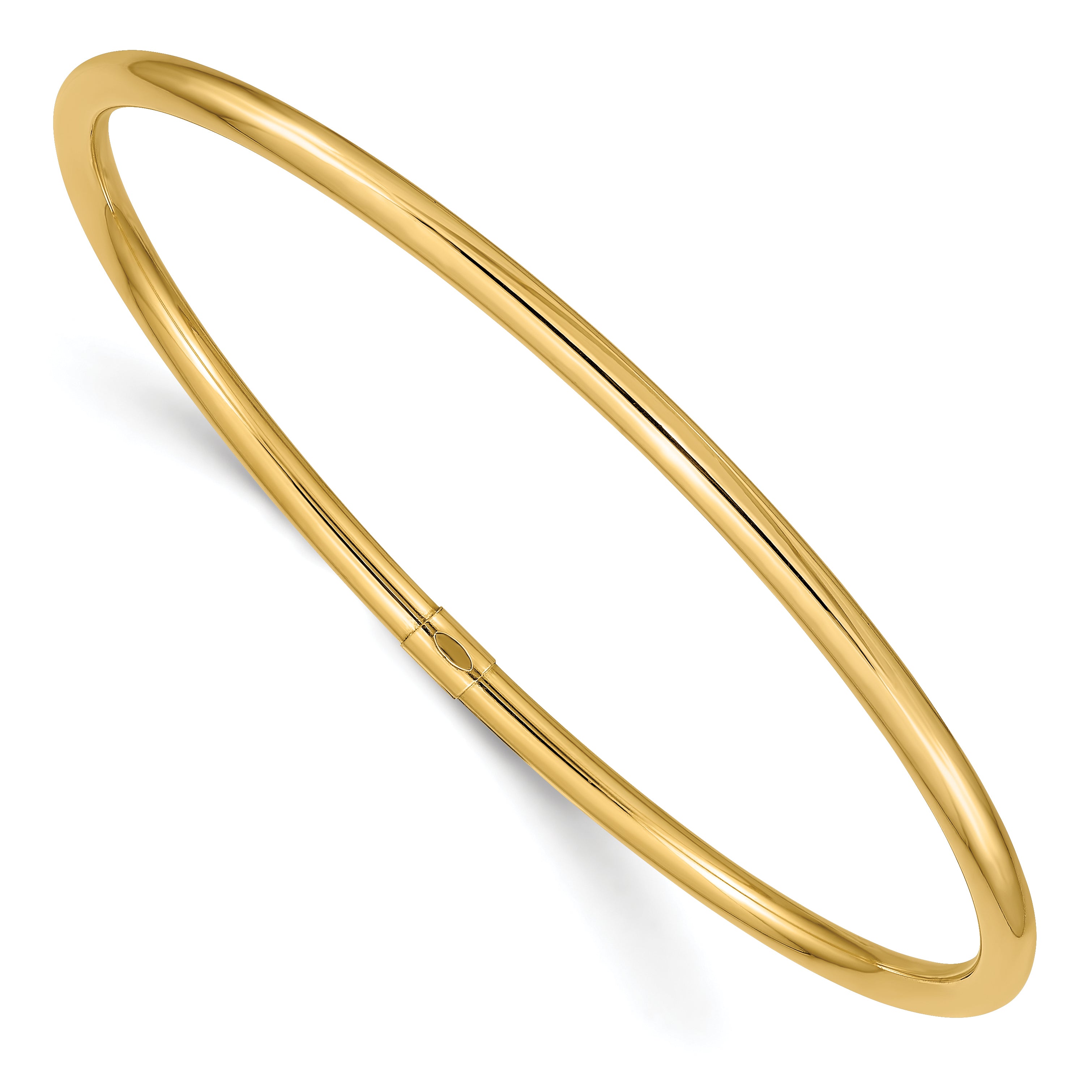 14k 3mm Polished Round Tube Slip-on Bangle Main image