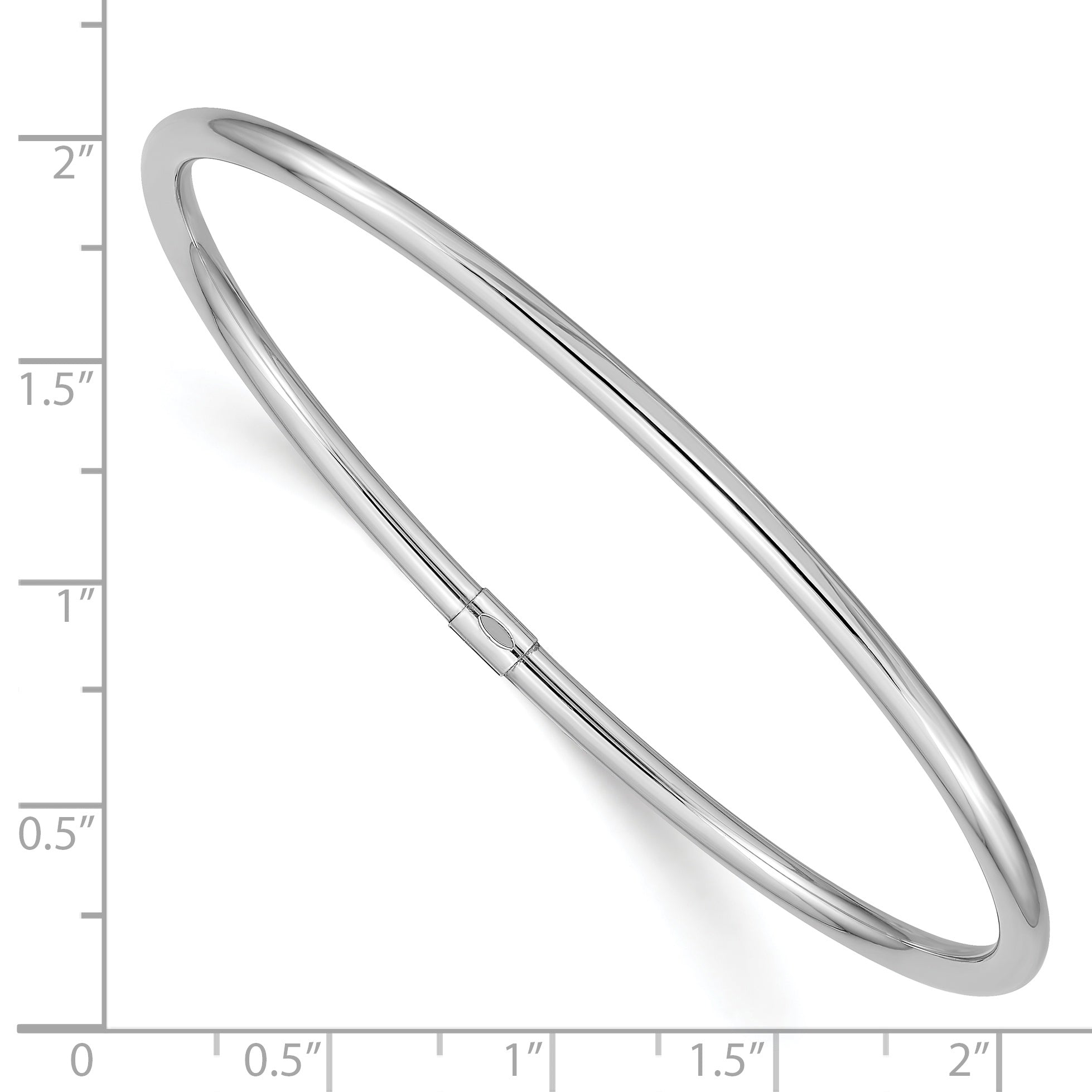 14K White Gold Polished Bangle Slip-On for Women by Sophia Jewelers