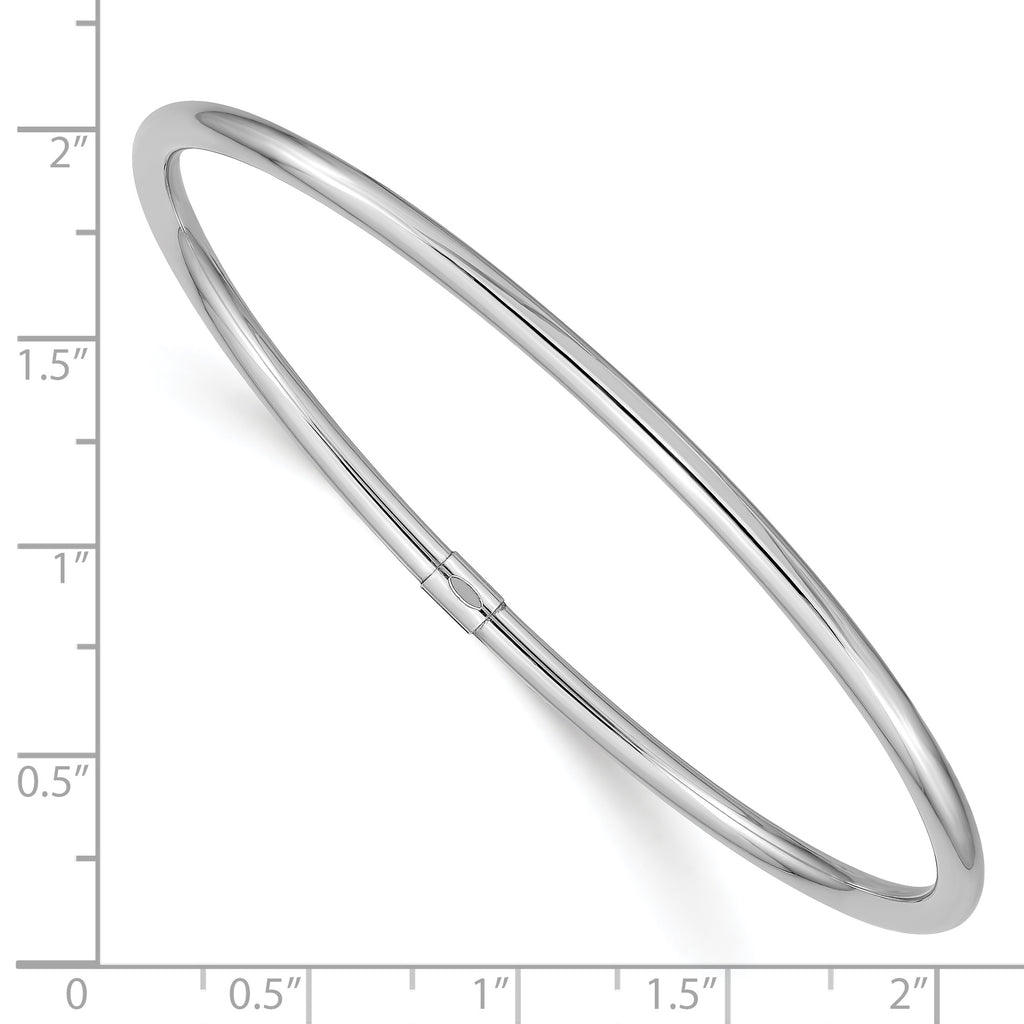 14K White Gold Polished Bangle Slip-On for Women by Sophia Jewelers