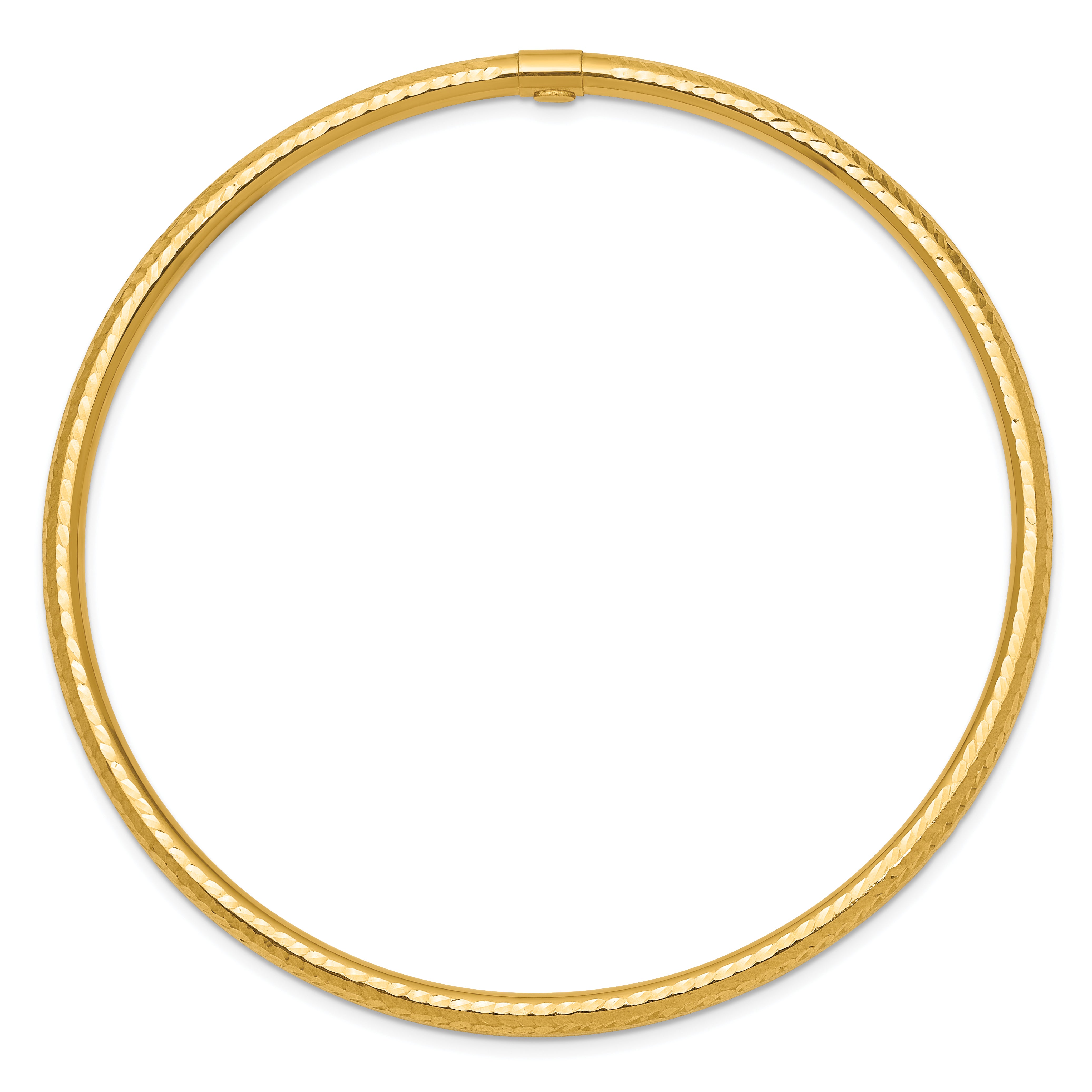14k 3mm Diamond-cut Tube Slip-on Bangle Secondary image