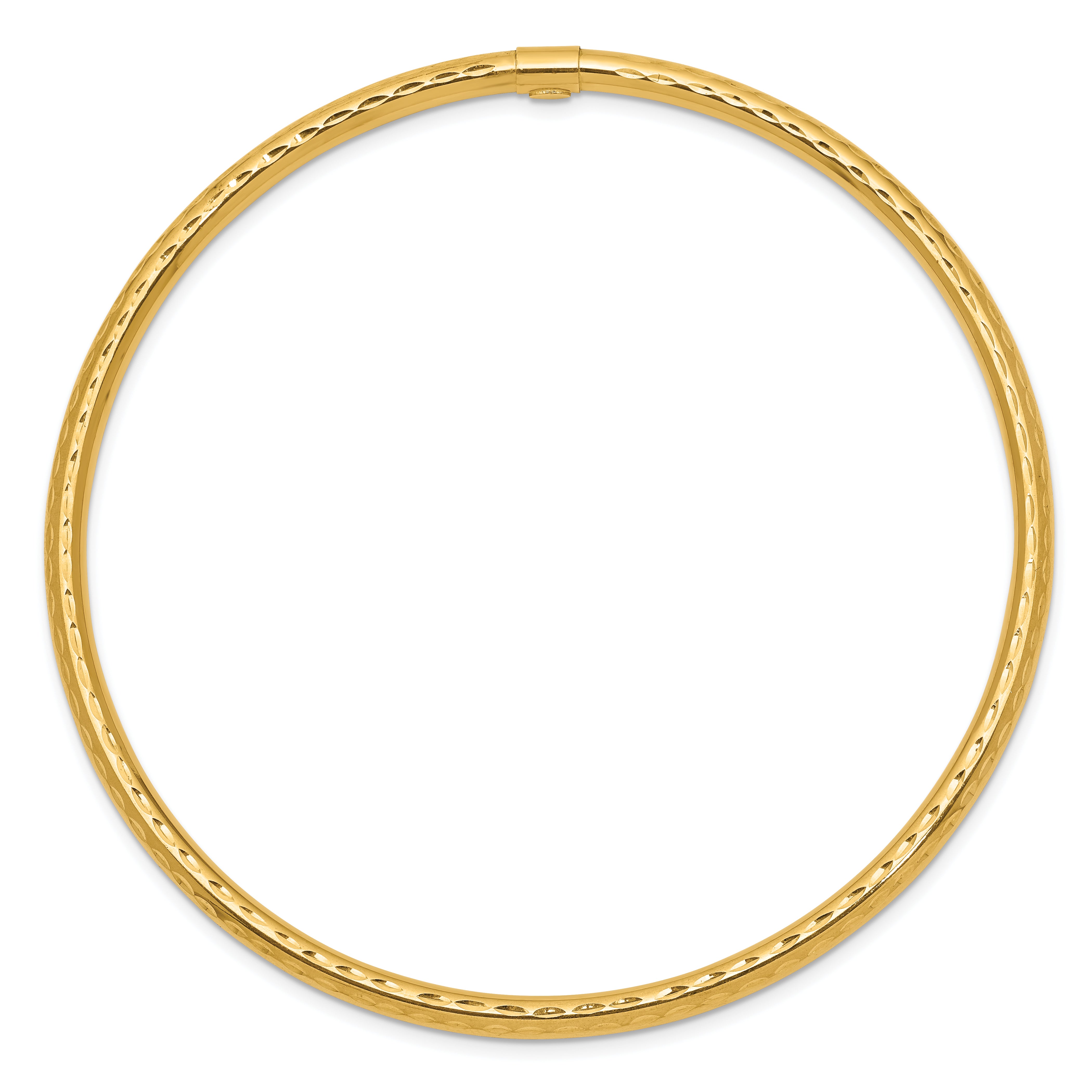 14K Gold Diamond-Cut Slip-On Bangle for Women Secondary image