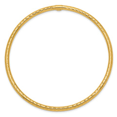 14k 3mm Diamond-cut Tube Slip-on Bangle