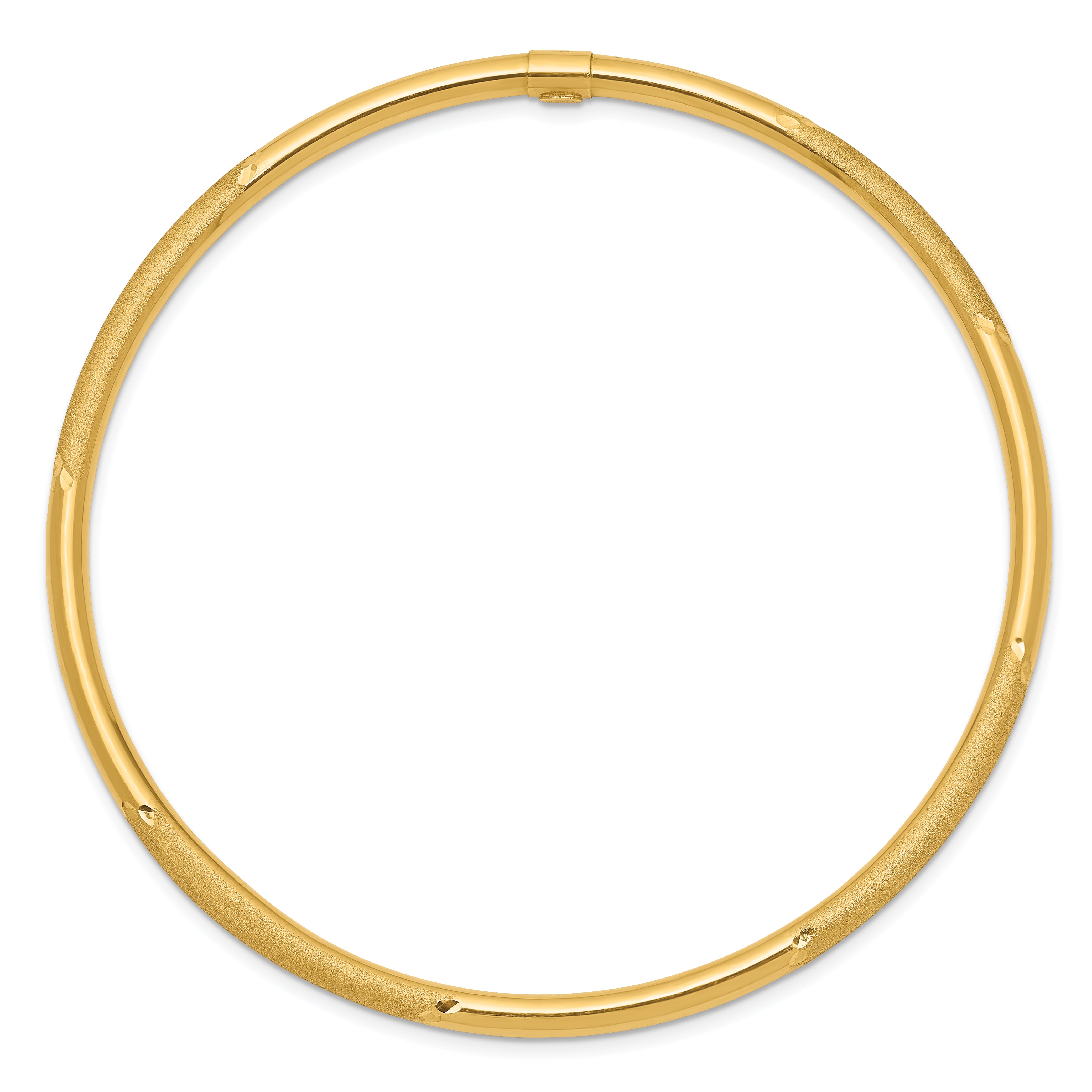 14K Gold Women's Slip-On Bangle with Polished Satin Finish Secondary image