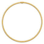14K Gold Diamond-Cut Slip-On Bangle  Elegant Women's Bracelet