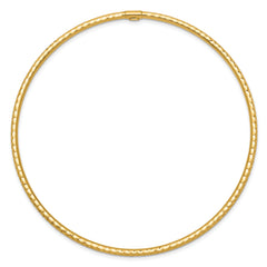 14K Gold Diamond-Cut Slip-On Bangle  Elegant Women's Bracelet