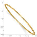 14K Gold Diamond-Cut Slip-On Bangle  Elegant Women's Bracelet