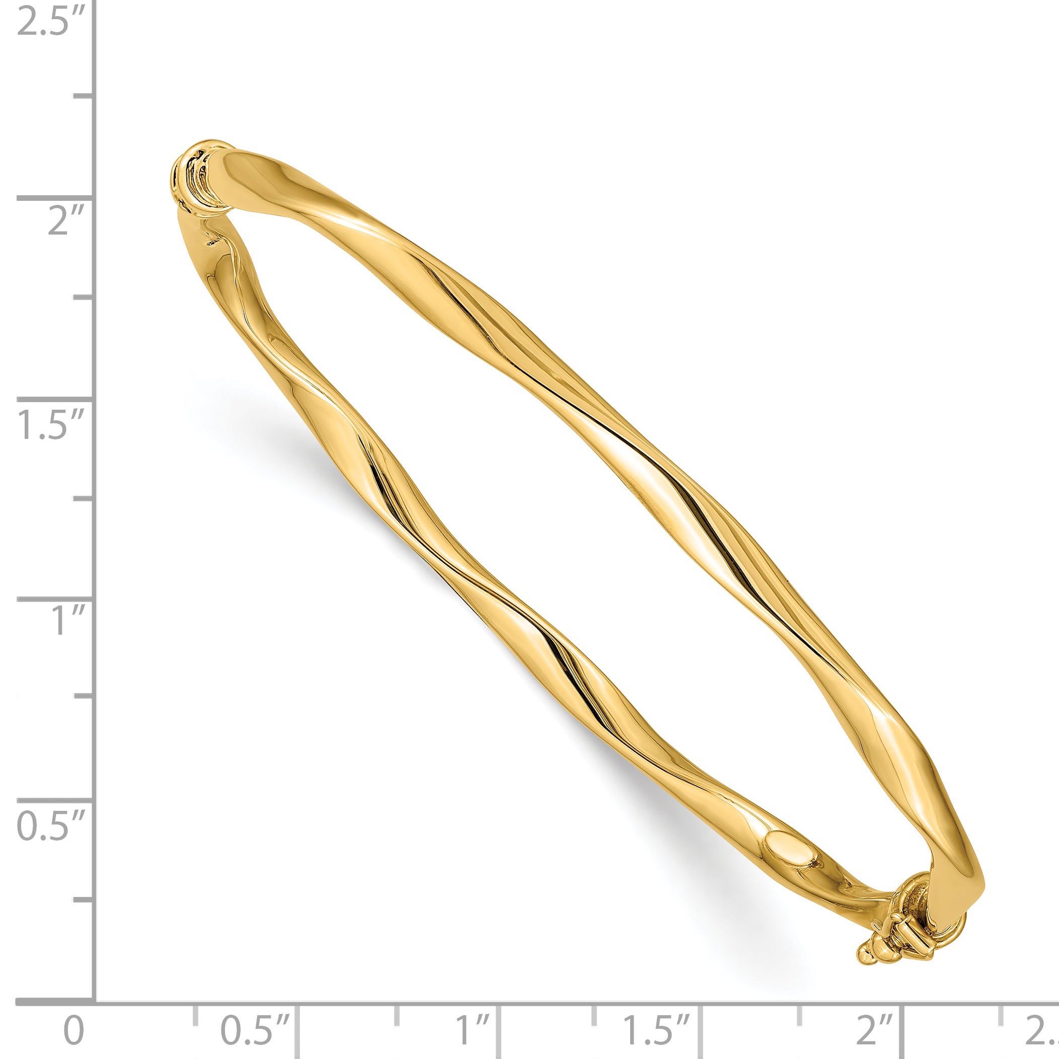 14k Twisted Tube Hinged Bangle Secondary image