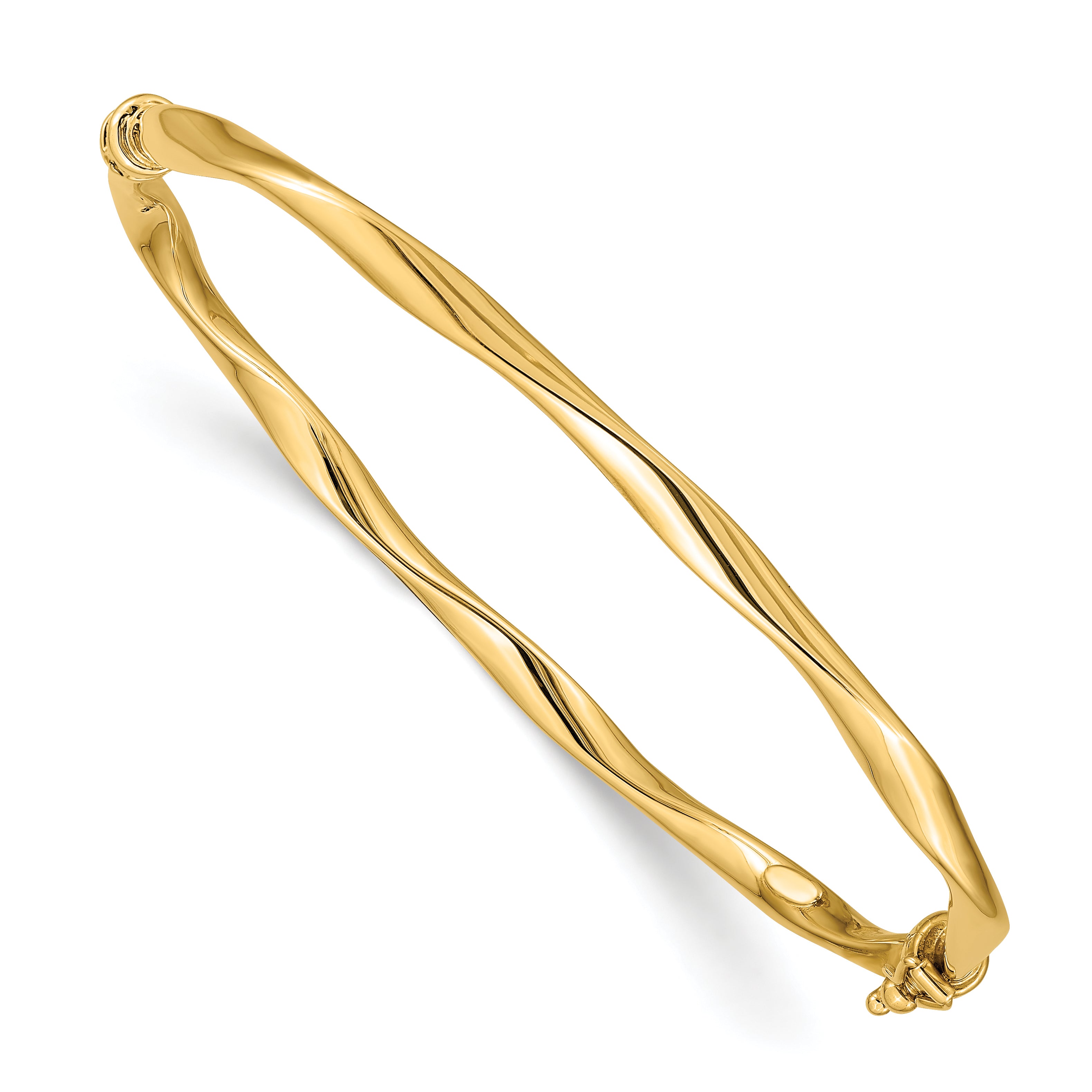 14k Twisted Tube Hinged Bangle Main image