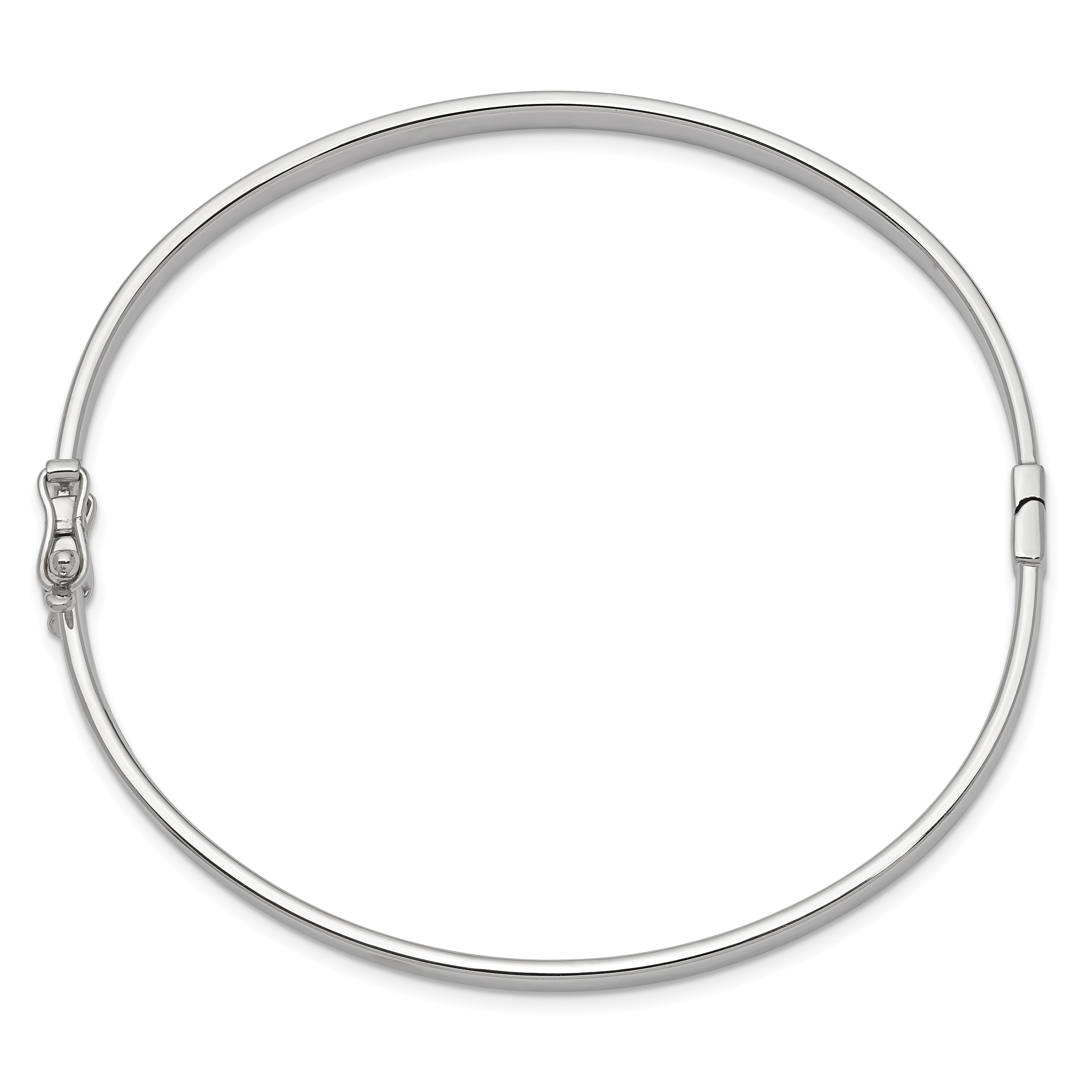 14k White Gold 4mm Hinged Bangle Secondary image