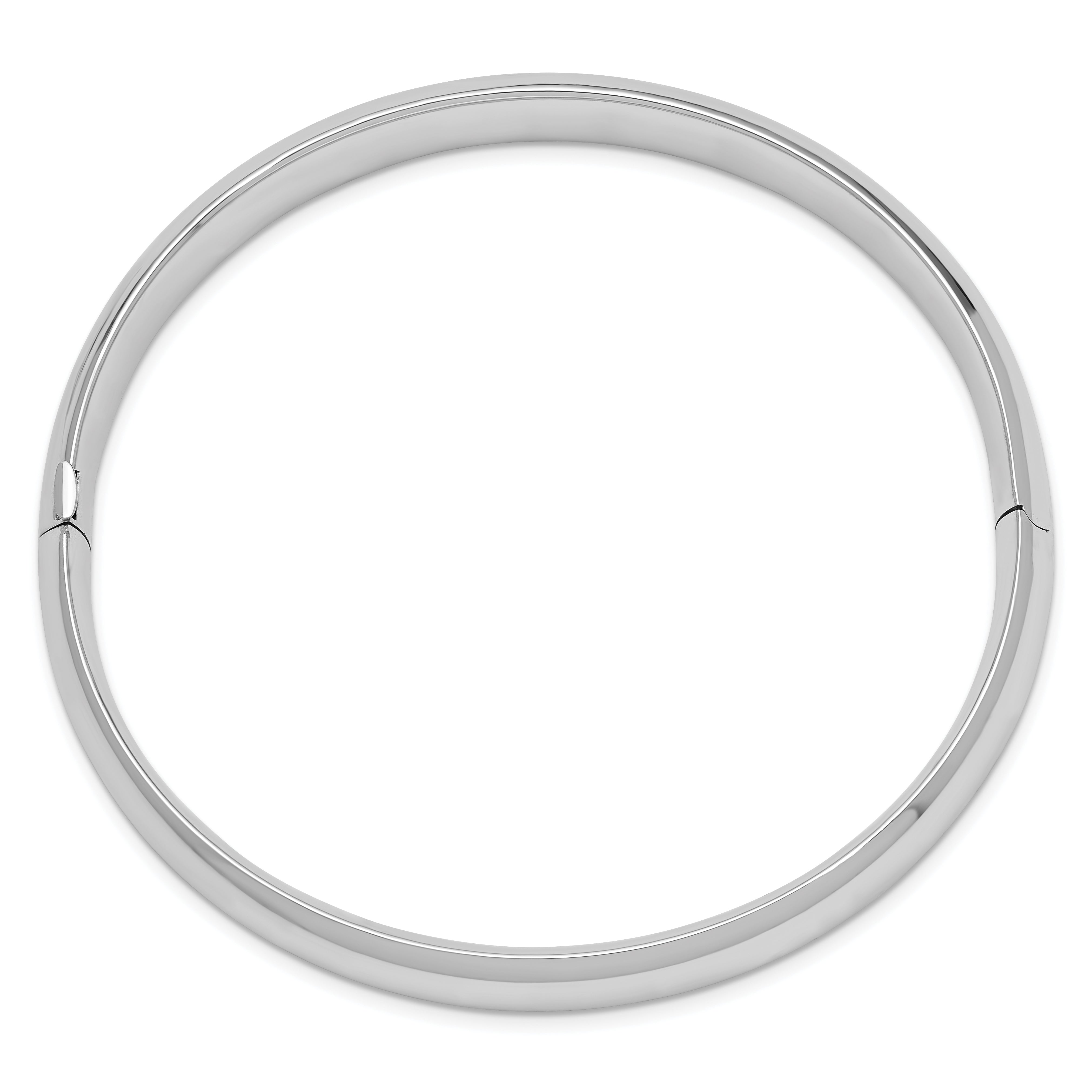 14k White Gold High Polished 10.00mm Hinged Bangle Secondary image