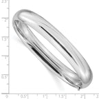 14k White Gold High Polished 10.00mm Hinged Bangle