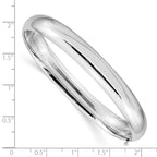 14k White Gold High Polished 8.00mm Hinged Bangle