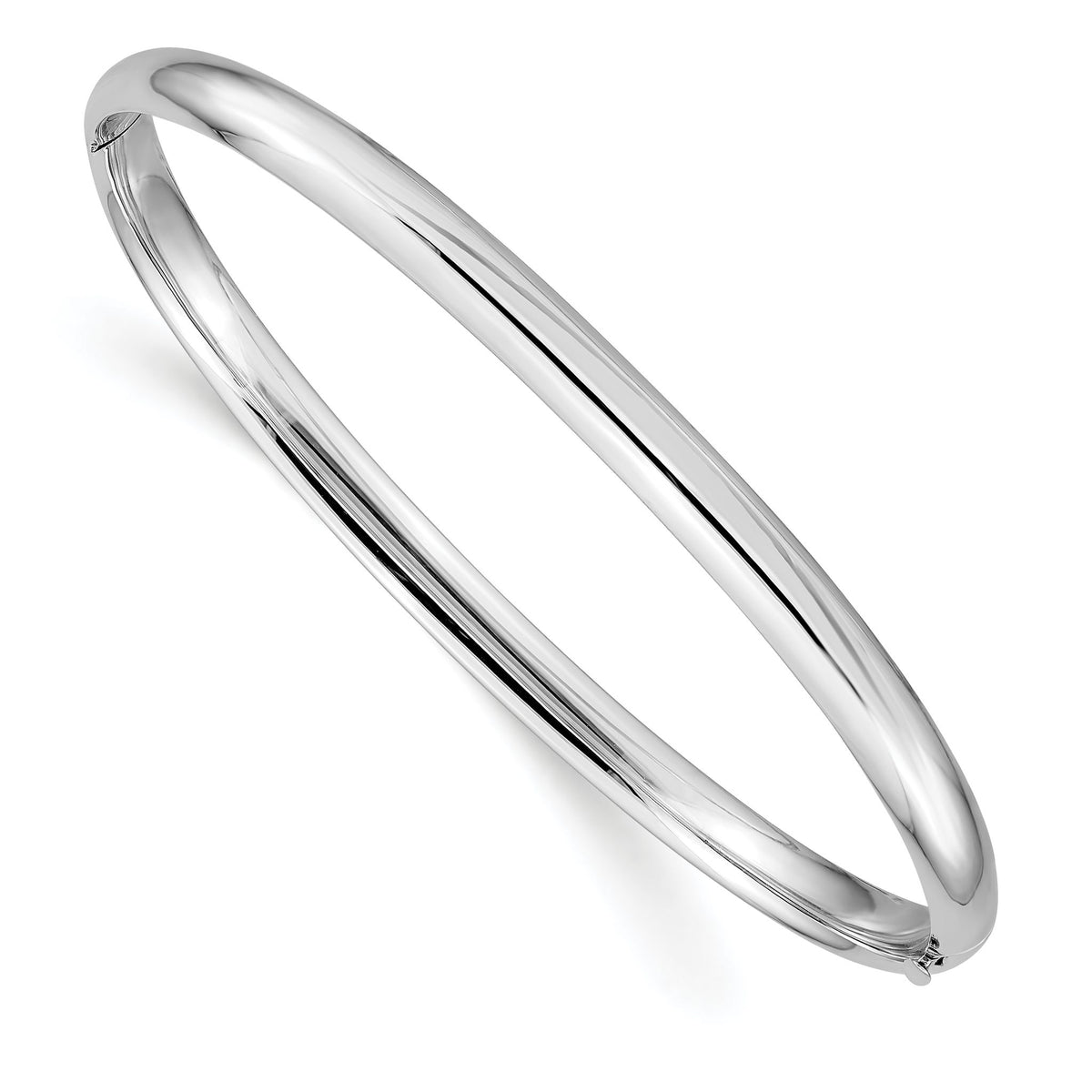 High Bangle Bracelet in 14K White Gold, 5mm Hinged, 7.5 Inch - Sophia Jewelers Main image