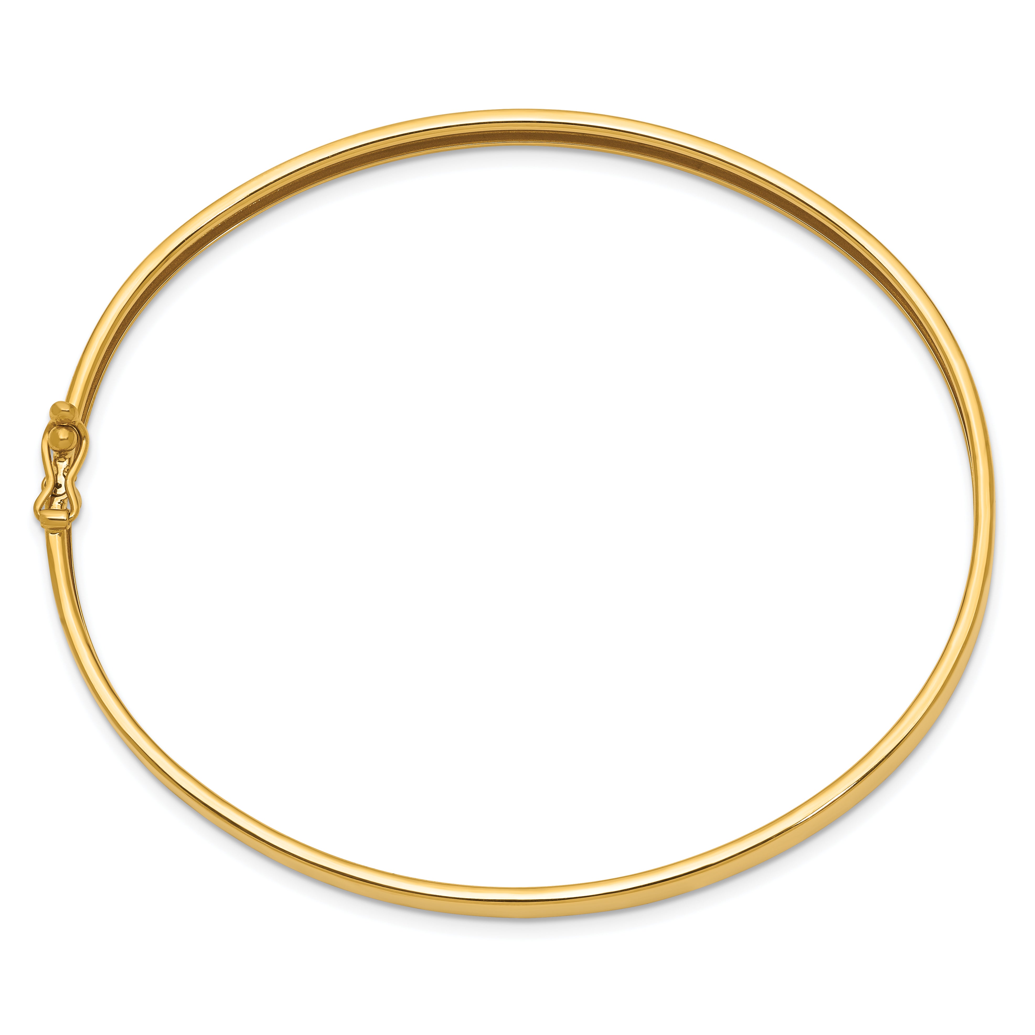 14K Gold Flexible Bangle Bracelet with Polished Finish and Safety Clasp Secondary image