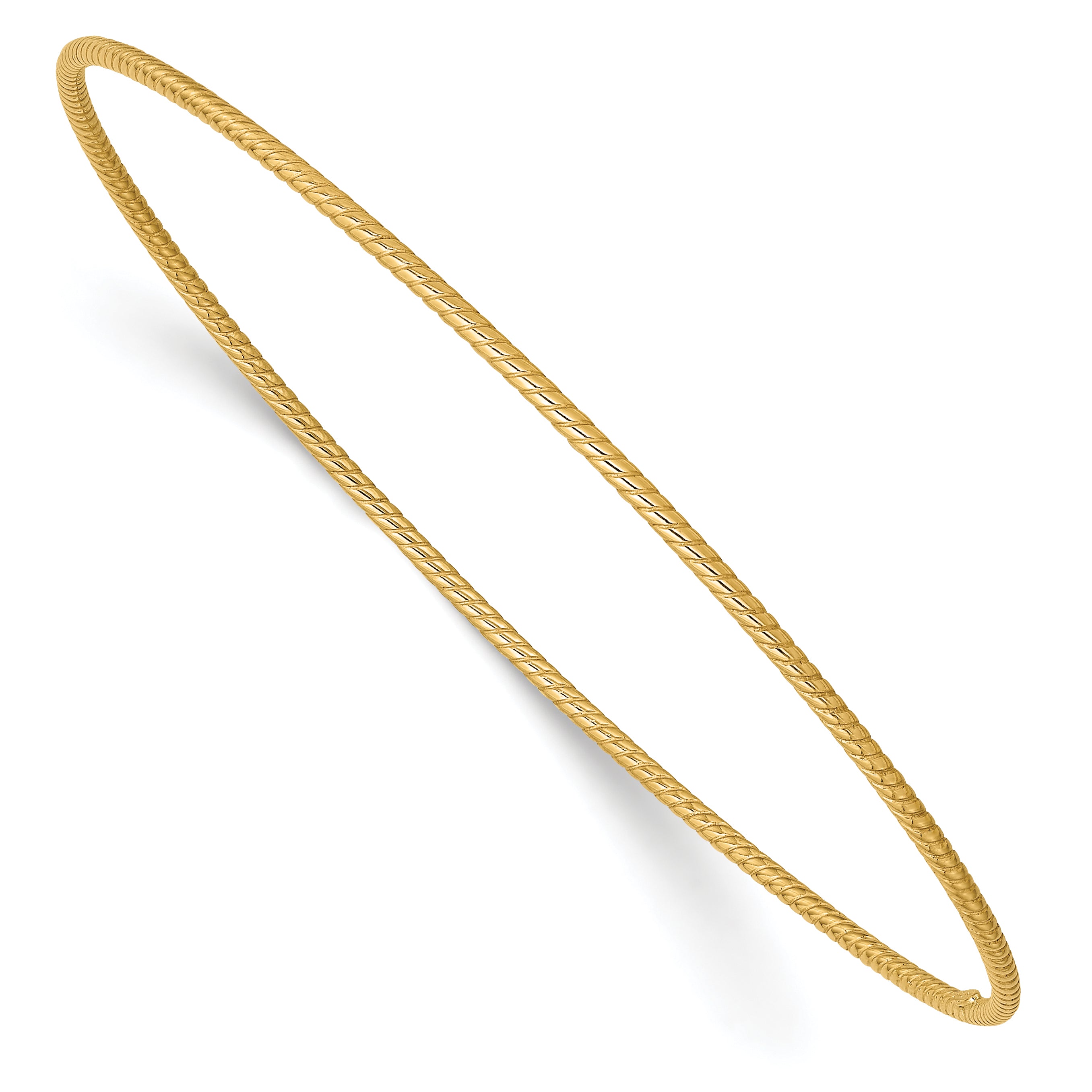 14k 1.5mm Textured Slip-on Bangle Bracelet Main image