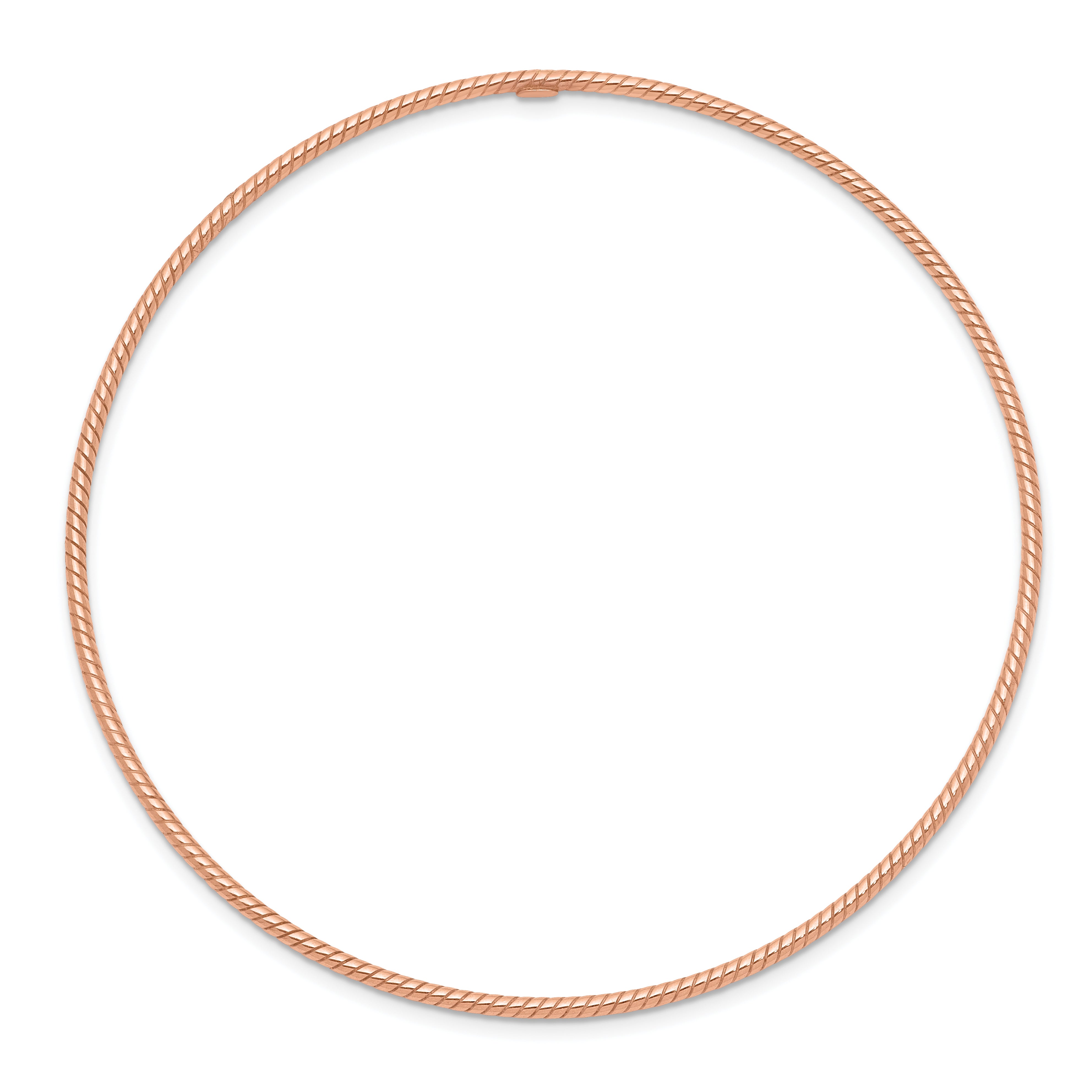 14k 1.5mm Rose Gold Textured Slip-on Bangle Bracelet