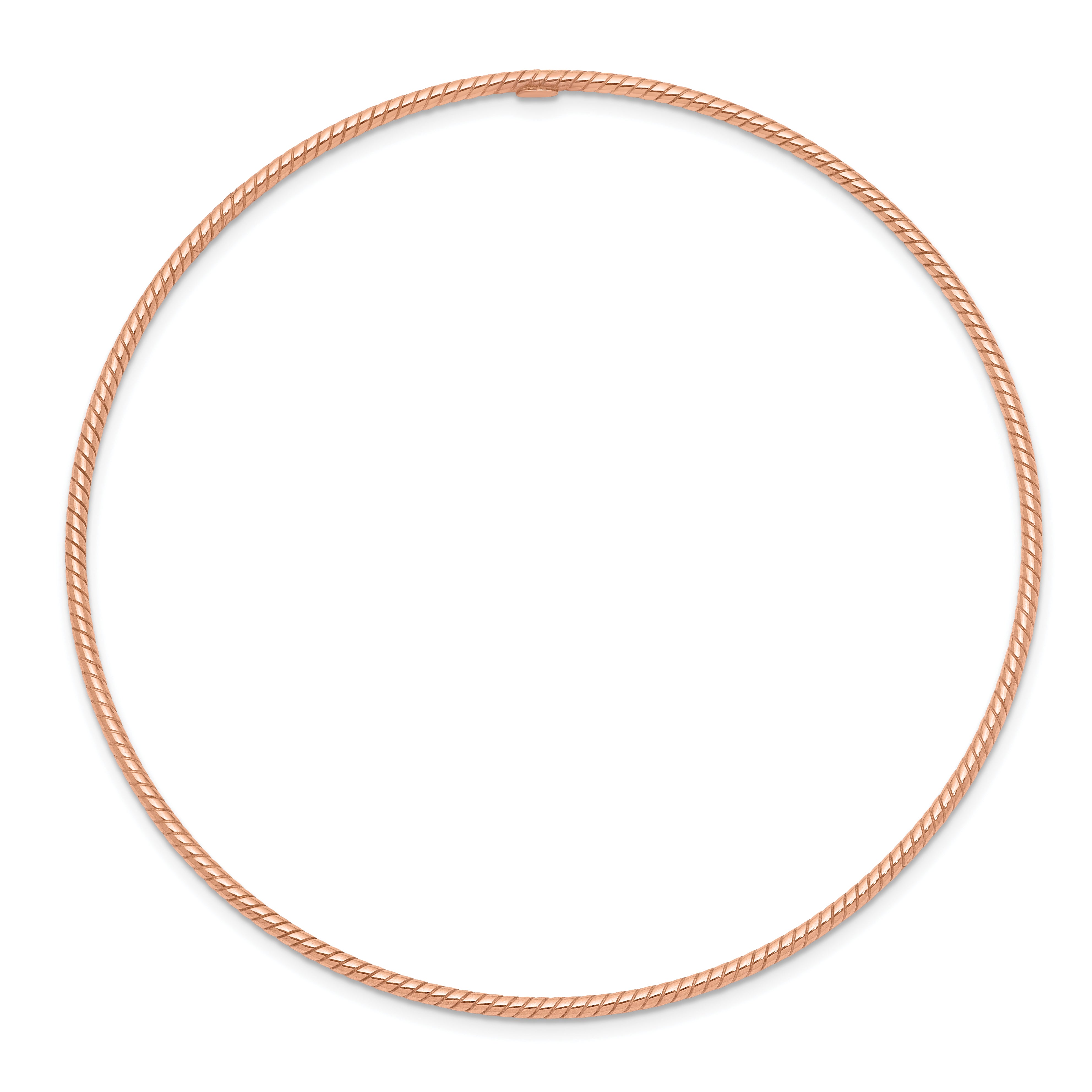 14K Rose Gold Textured Bangle Bracelet with Polished Finish EffortleSterling Silver Elegance for Women Secondary image