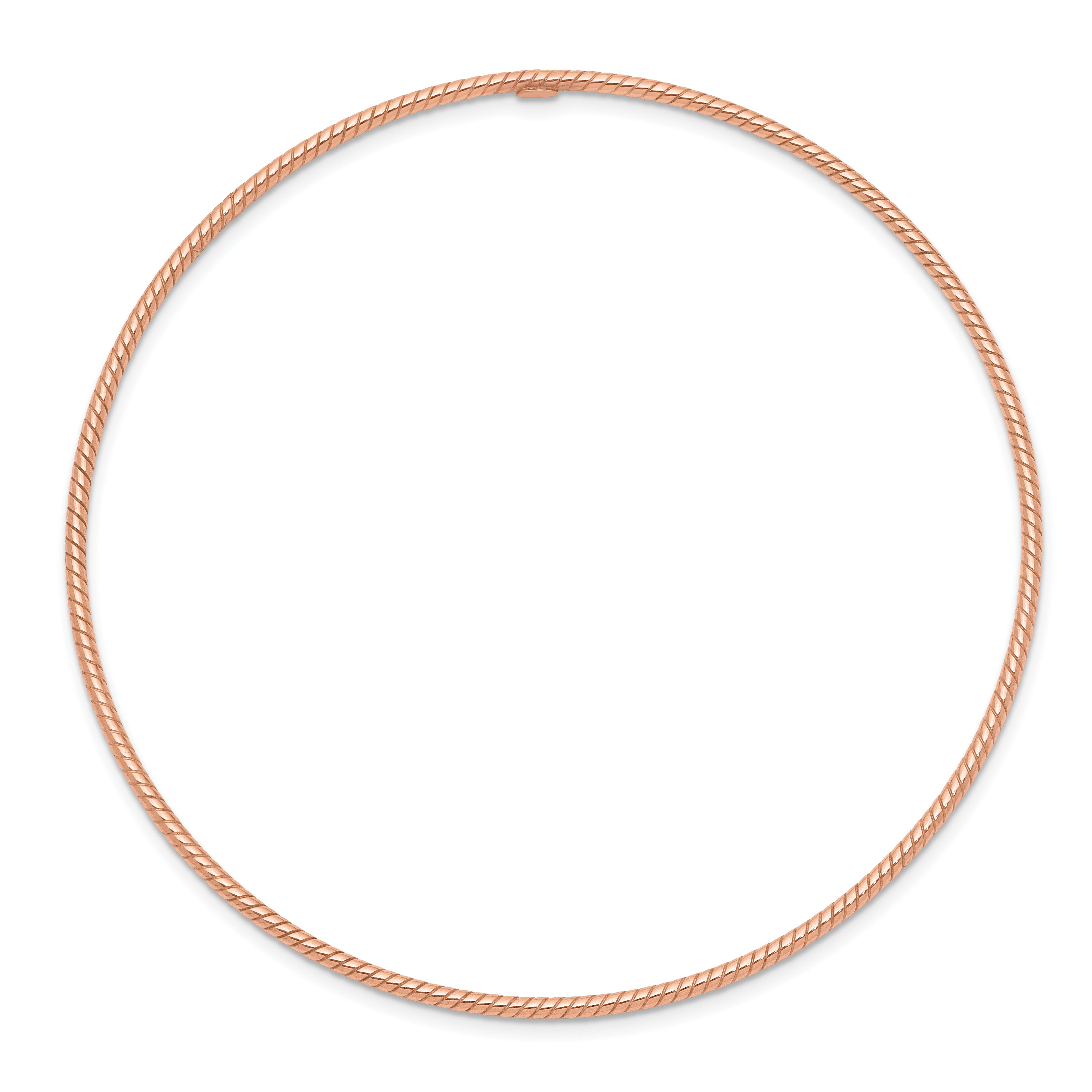 14K Rose Gold Textured Bangle Bracelet with Polished Finish EffortleSterling Silver Elegance for Women