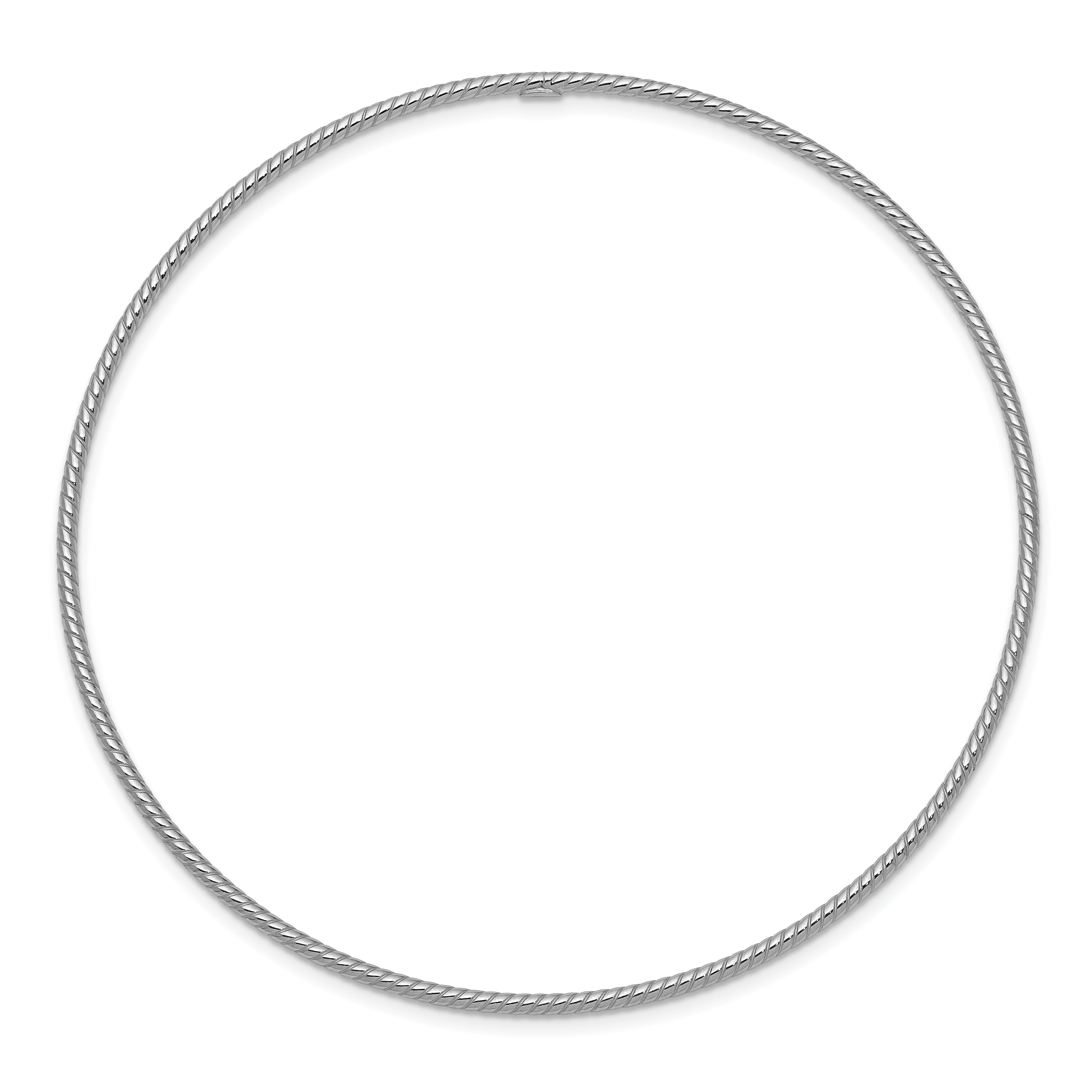 Sophia Jewelers 14K White Gold Textured Bangle with Polished Finish