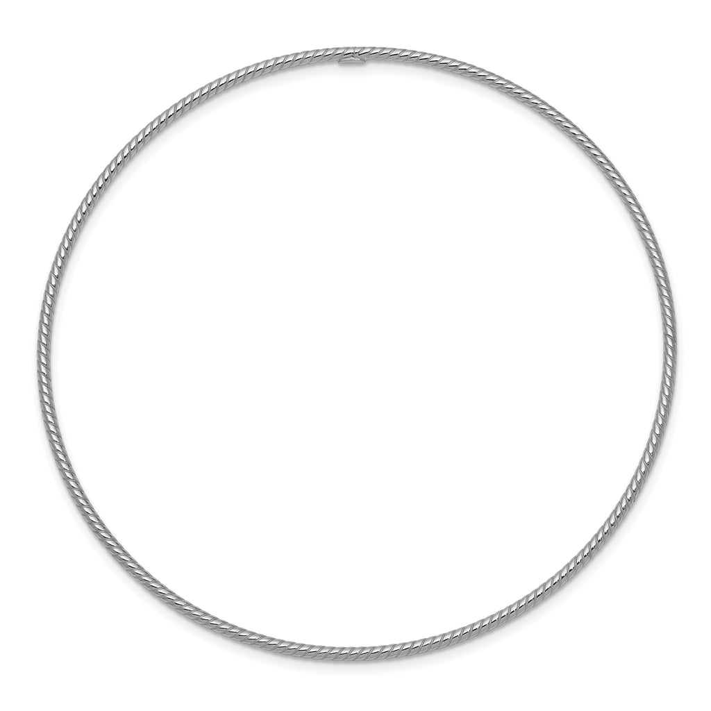 Sophia Jewelers 14K White Gold Textured Bangle with Polished Finish