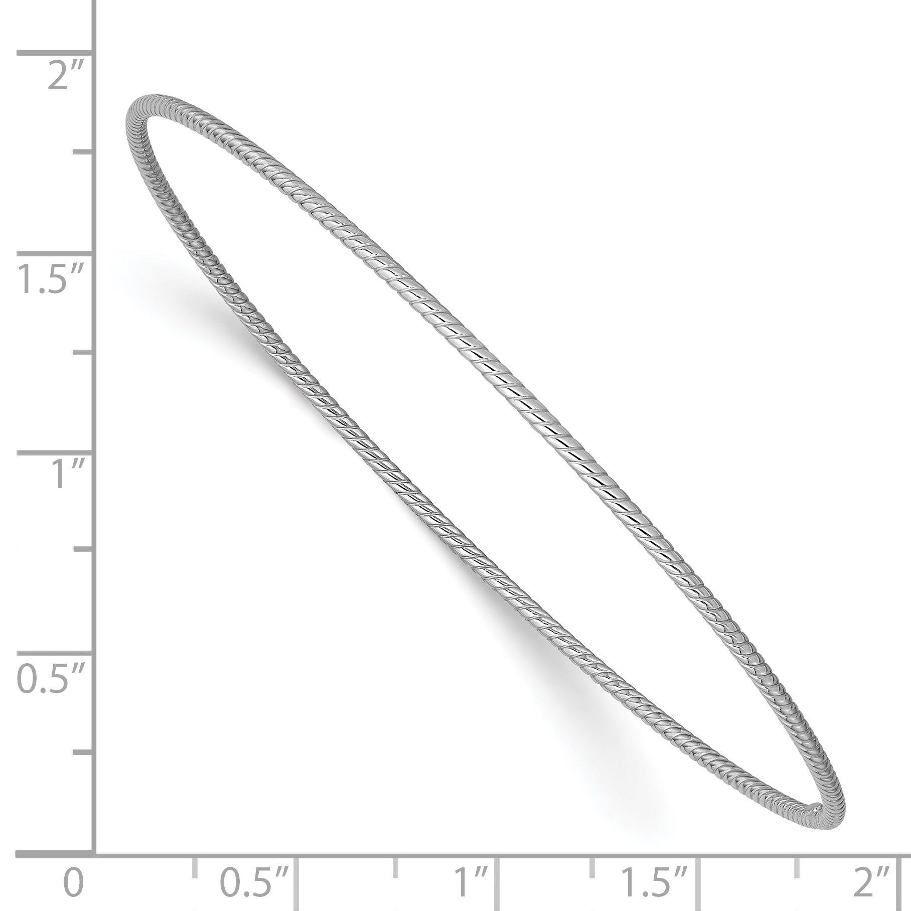 Sophia Jewelers 14K White Gold Textured Bangle with Polished Finish