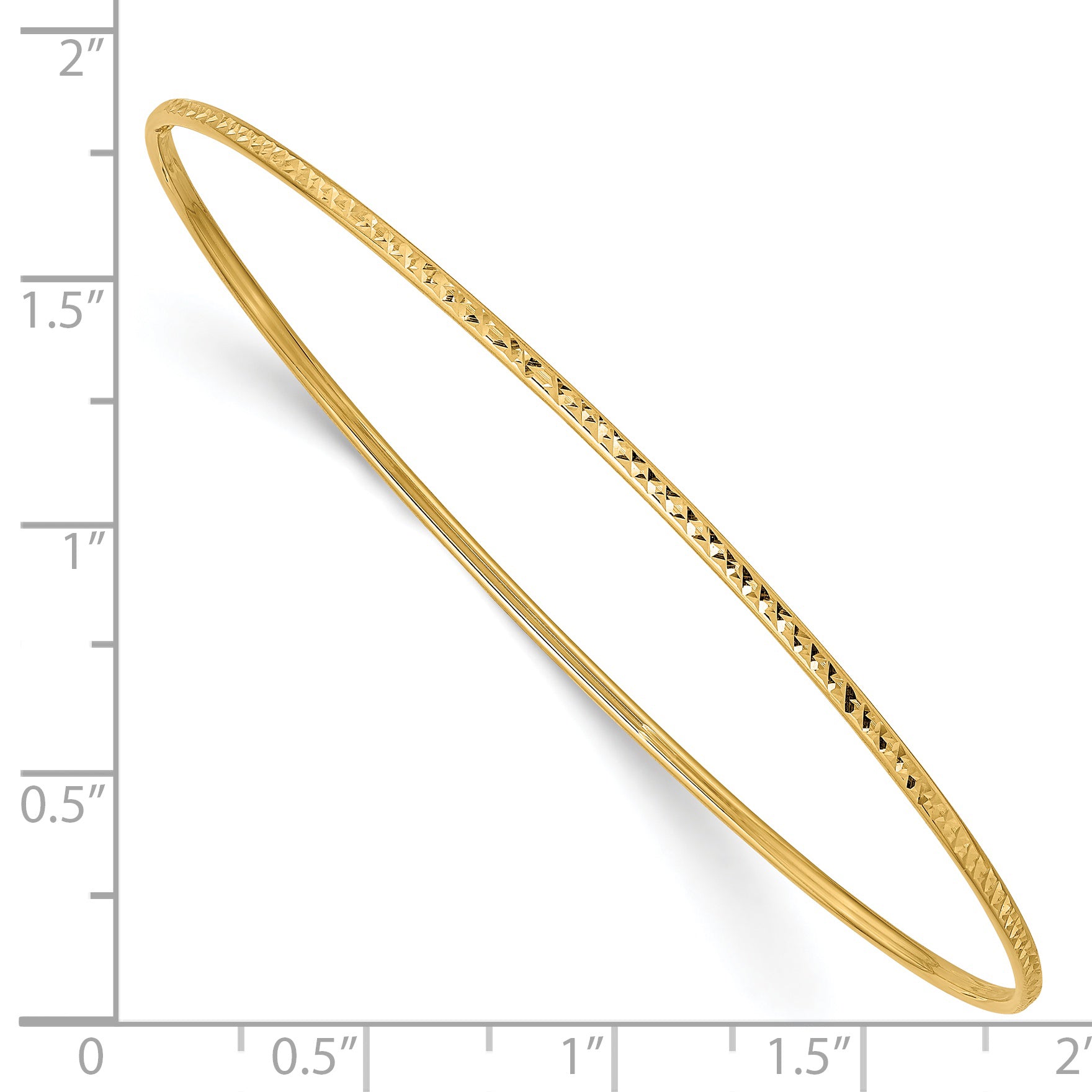 14k 1.5mm Diamond-Cut Slip-on Bangle Bracelet