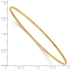 14K Gold Women's Diamond-Cut Bangle Bracelet with Polished Finish Elegant and TimeleSterling Silver Design