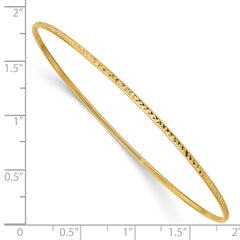 14k 1.5mm Diamond-Cut Slip-on Bangle Bracelet