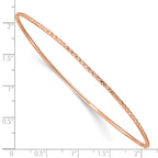 14K Rose Gold Diamond-Cut Bangle Bracelet for Women Elegant Slip-On Design