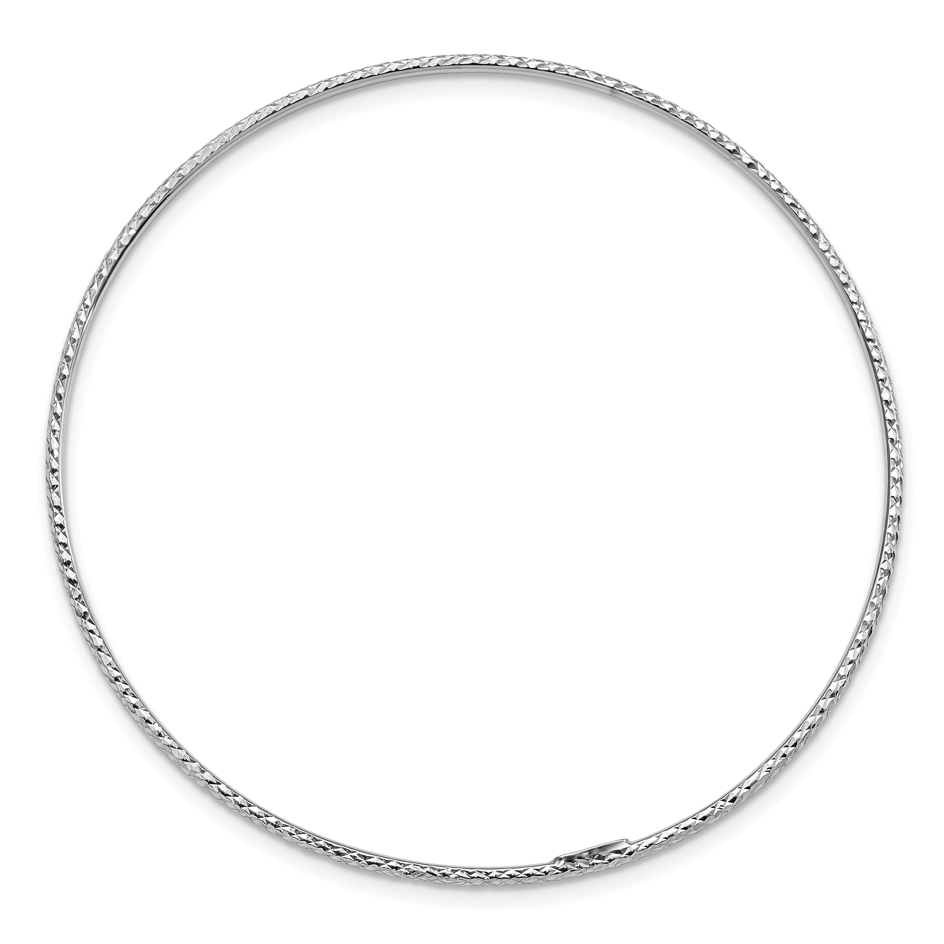 14k 1.5mm White Gold Diamond-Cut Slip-on Bangle Bracelet Secondary image