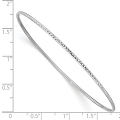 14k 1.5mm White Gold Diamond-Cut Slip-on Bangle Bracelet