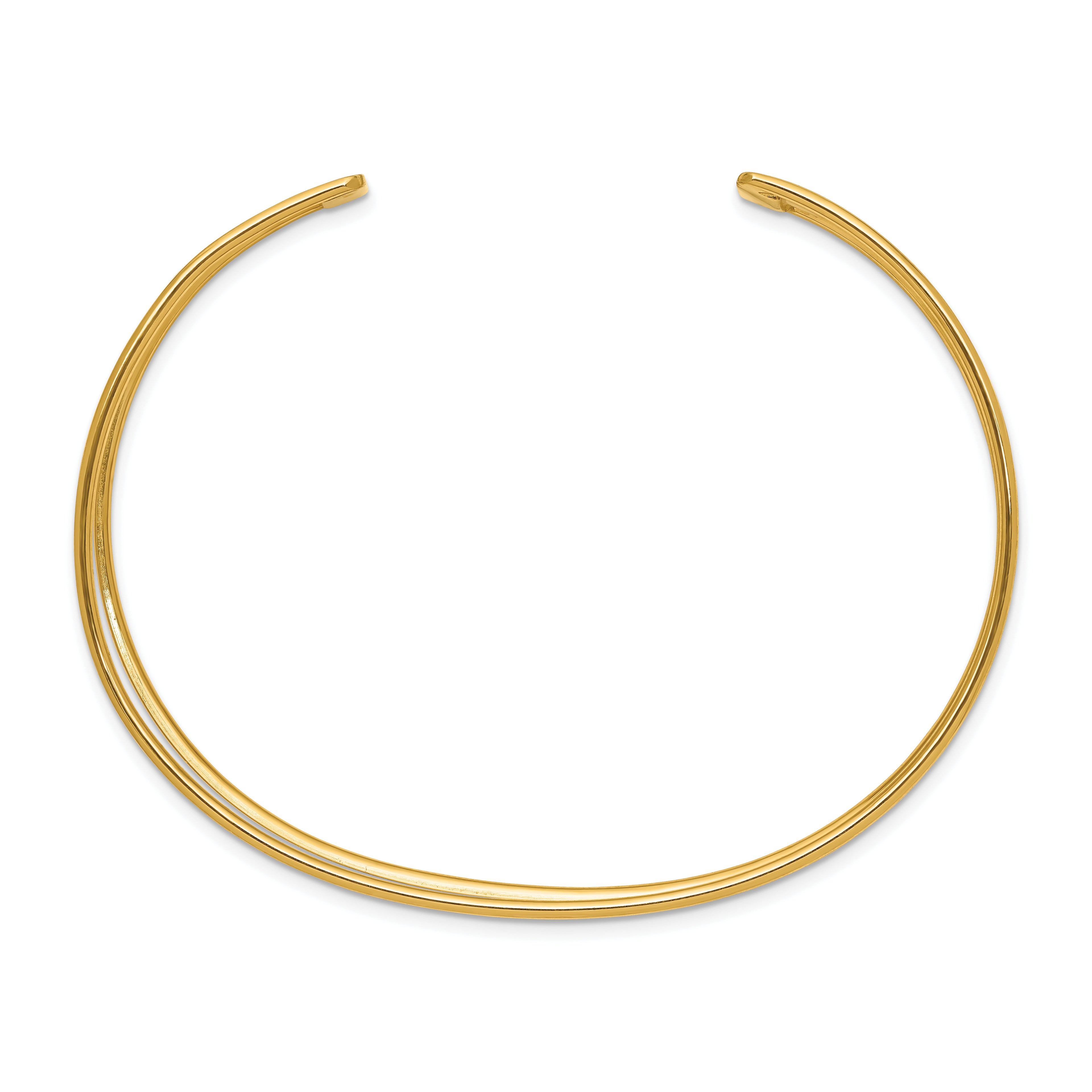 Sophia Jewelers 14K Gold Polished Cuff Bangle Elegant Women's Bracelet
