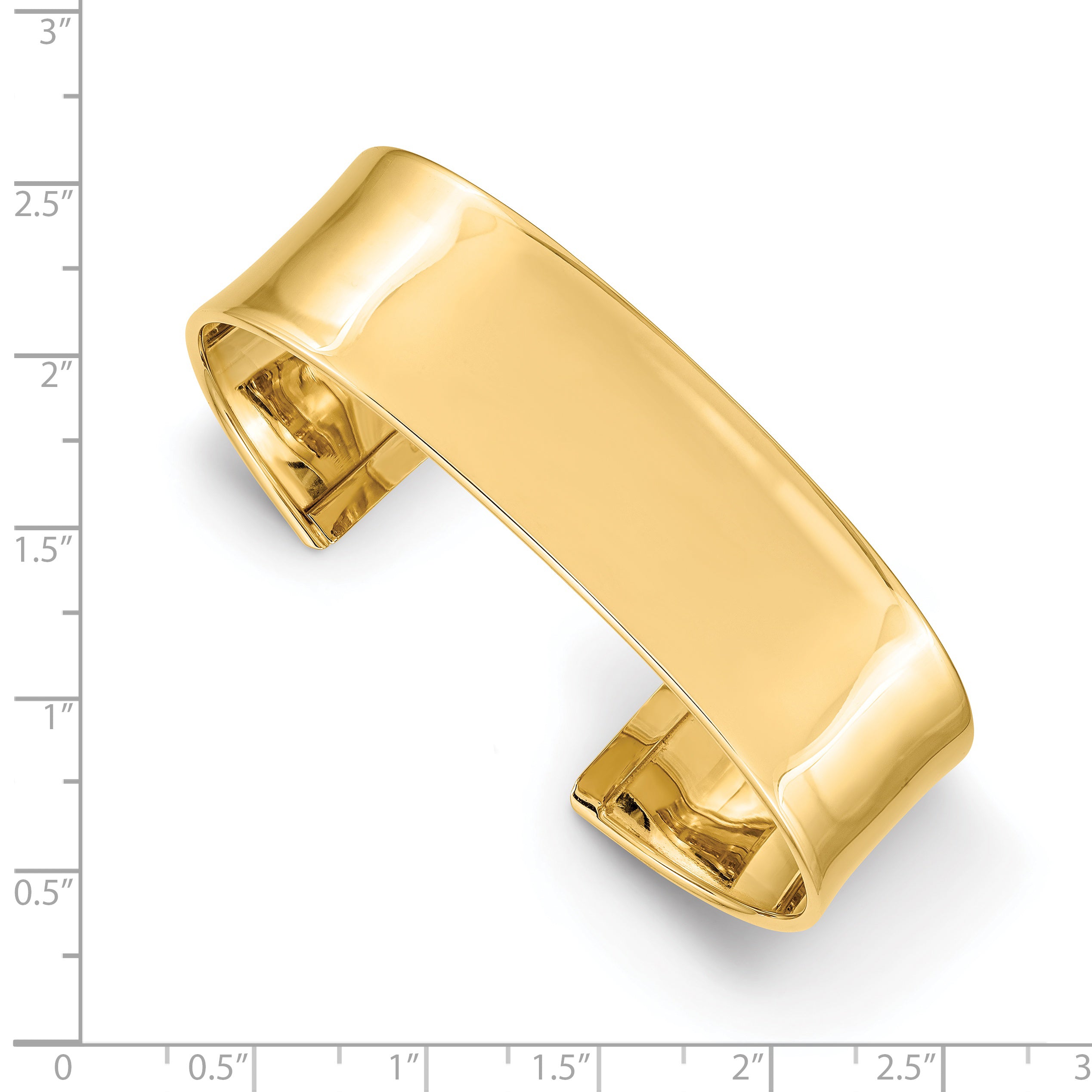 Sophia Jewelers 14K Gold Polished Cuff Bangle Elegant Women's Bracelet