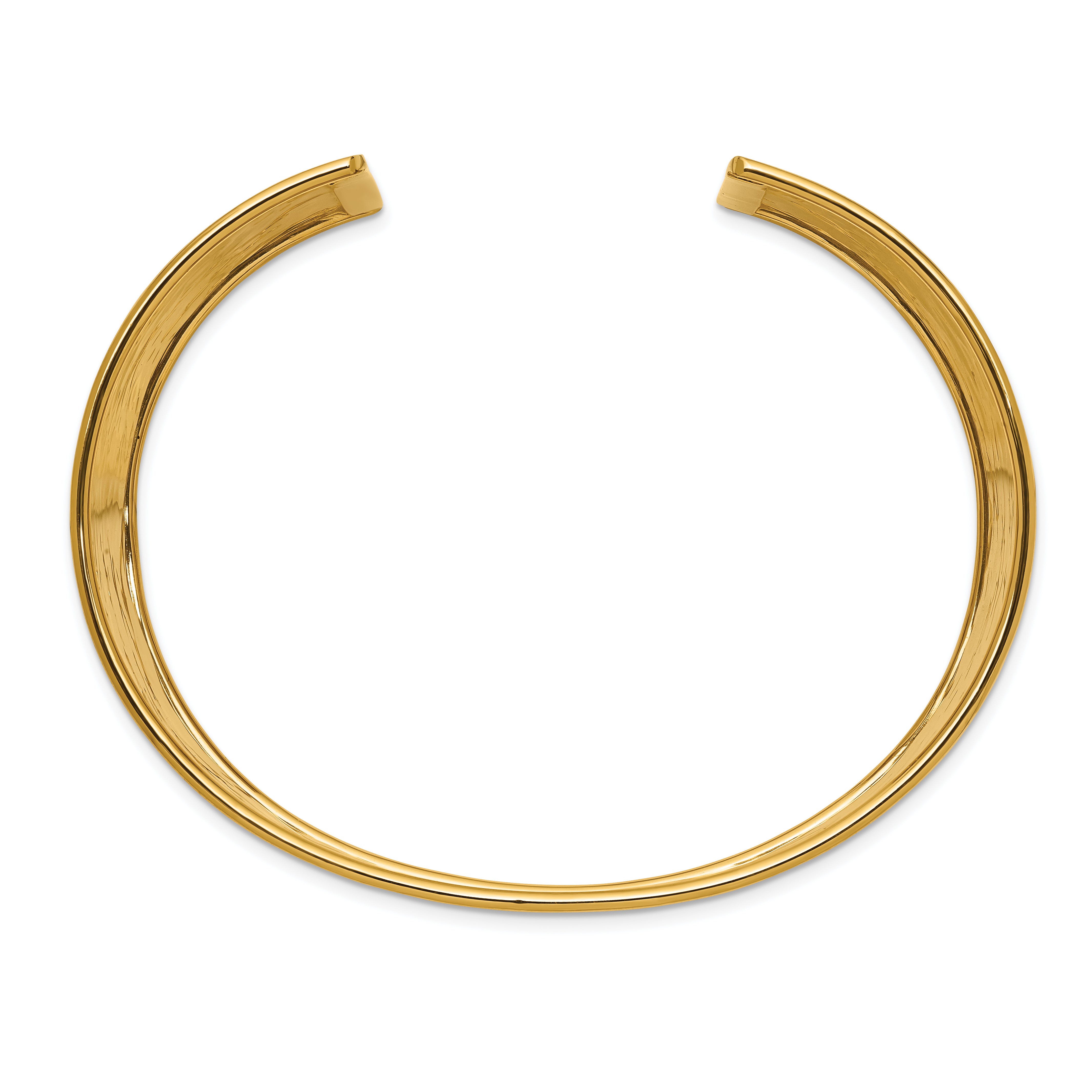 14k 37mm Hammered Polished Cuff Bangle Secondary image