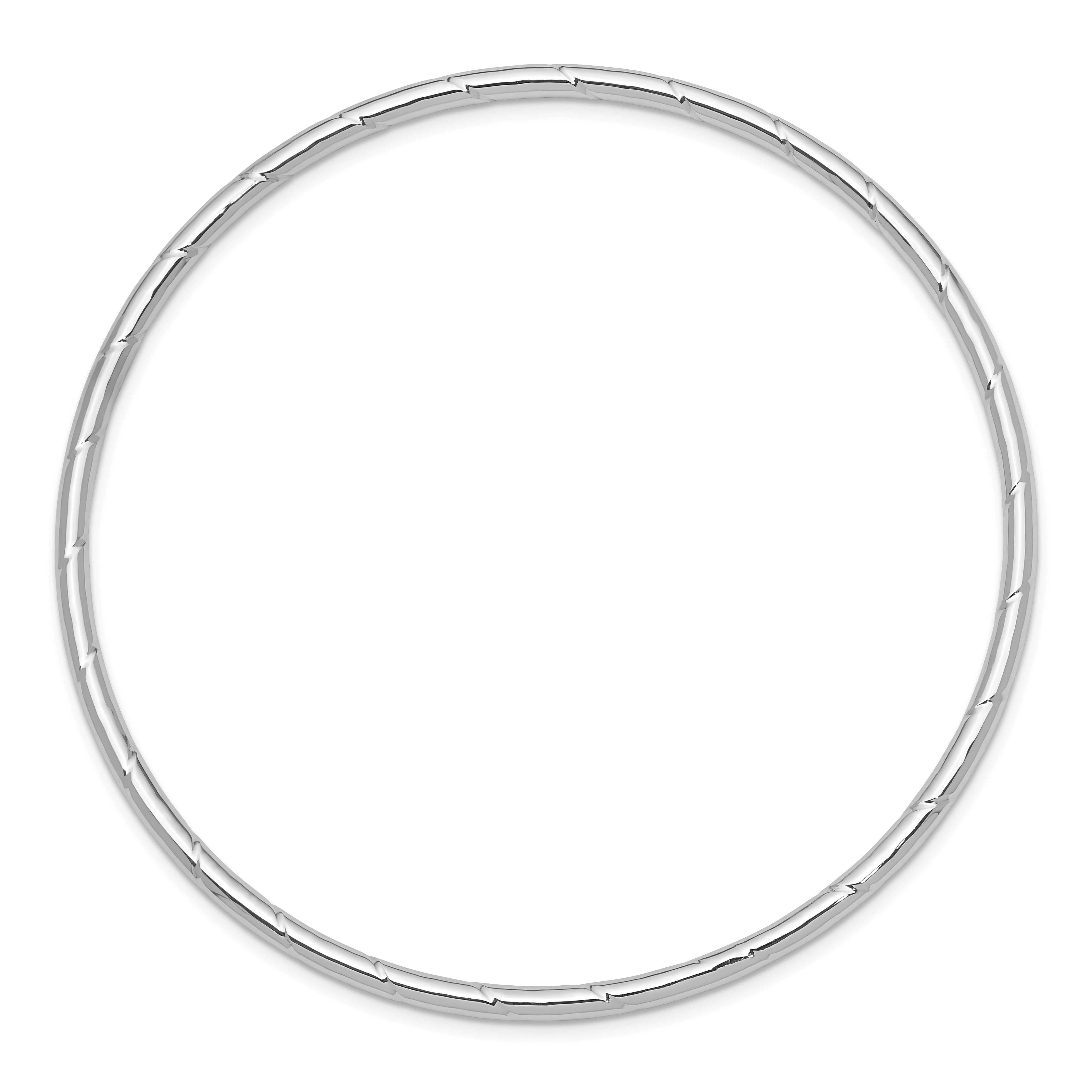 14k White Gold 2.5mm Grooved Slip-on Bangle Secondary image