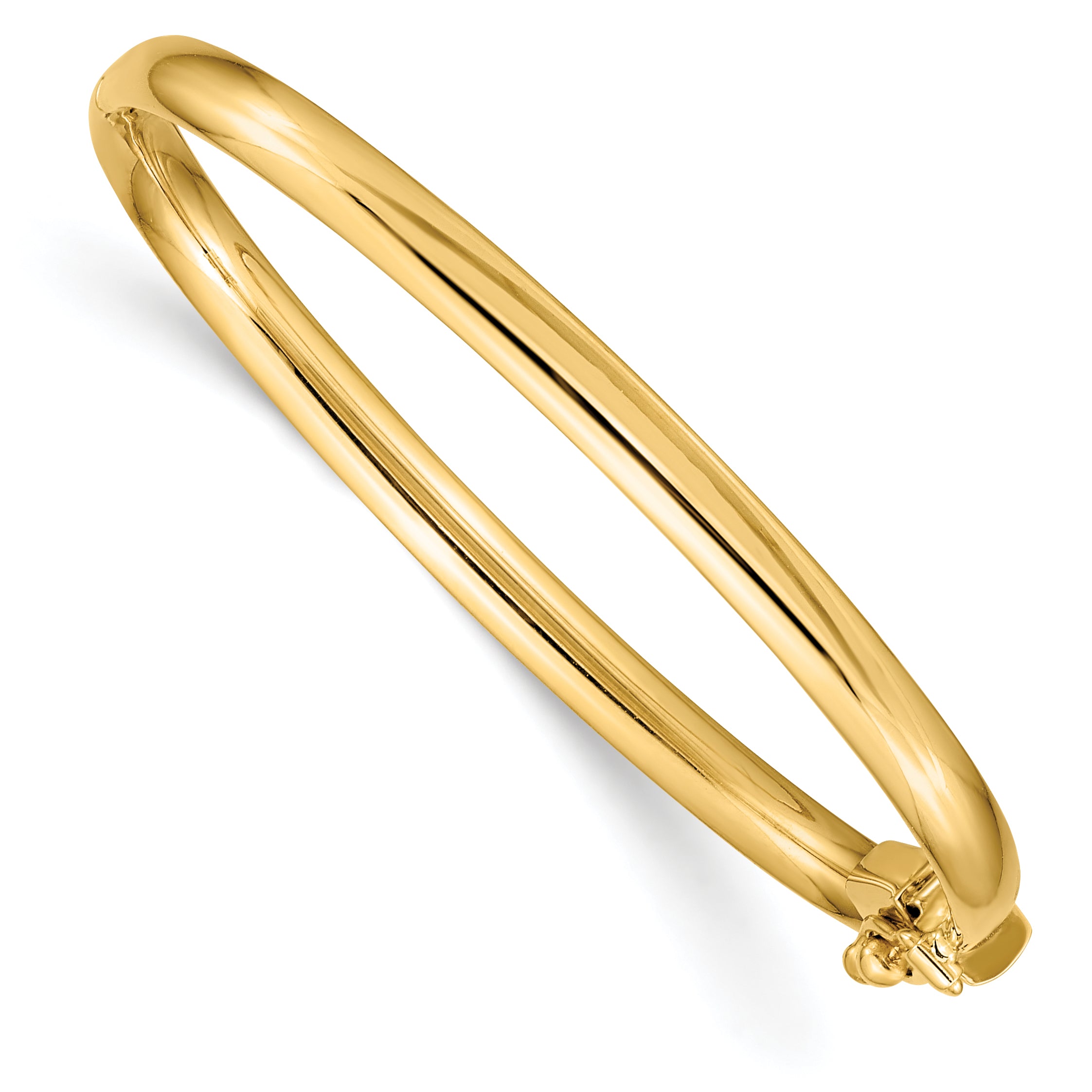 14k Polished Hinged Safety Clasp Baby Bangle Main image
