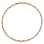 14K Tri-Color Gold Diamond-Cut Slip-On Women's Bangle by Sophia Jewelers