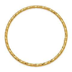 14K Gold Women's Polished Textured Slip-On Bangle Bracelet