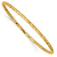 14k Polished Textured Slip-on Bangle Bracelet