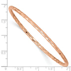 14K Rose Gold Women's Textured Slip-On Bangle Bracelet Polished Elegance