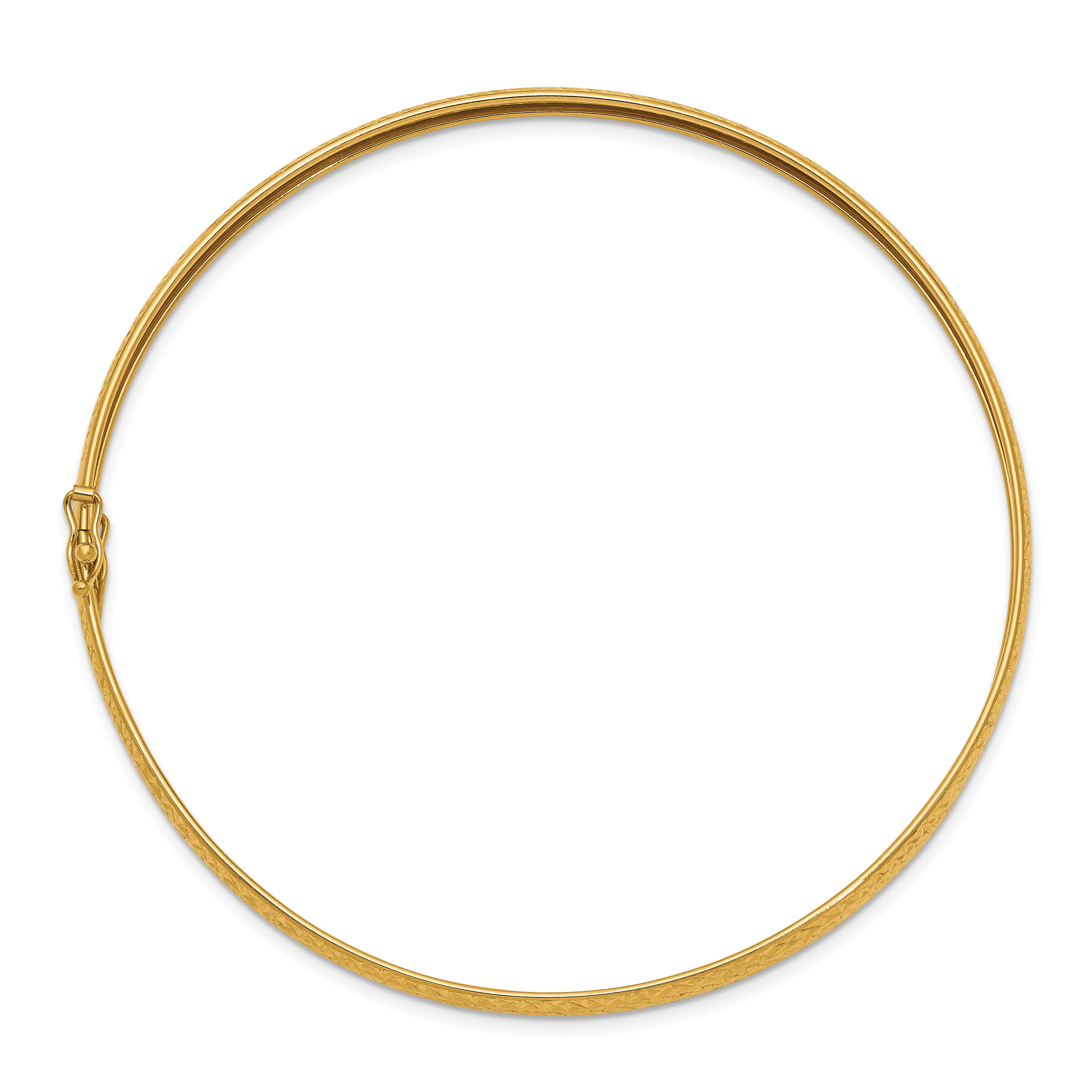 14K Yellow Gold Polished D/C Flexible Bangle Secondary image