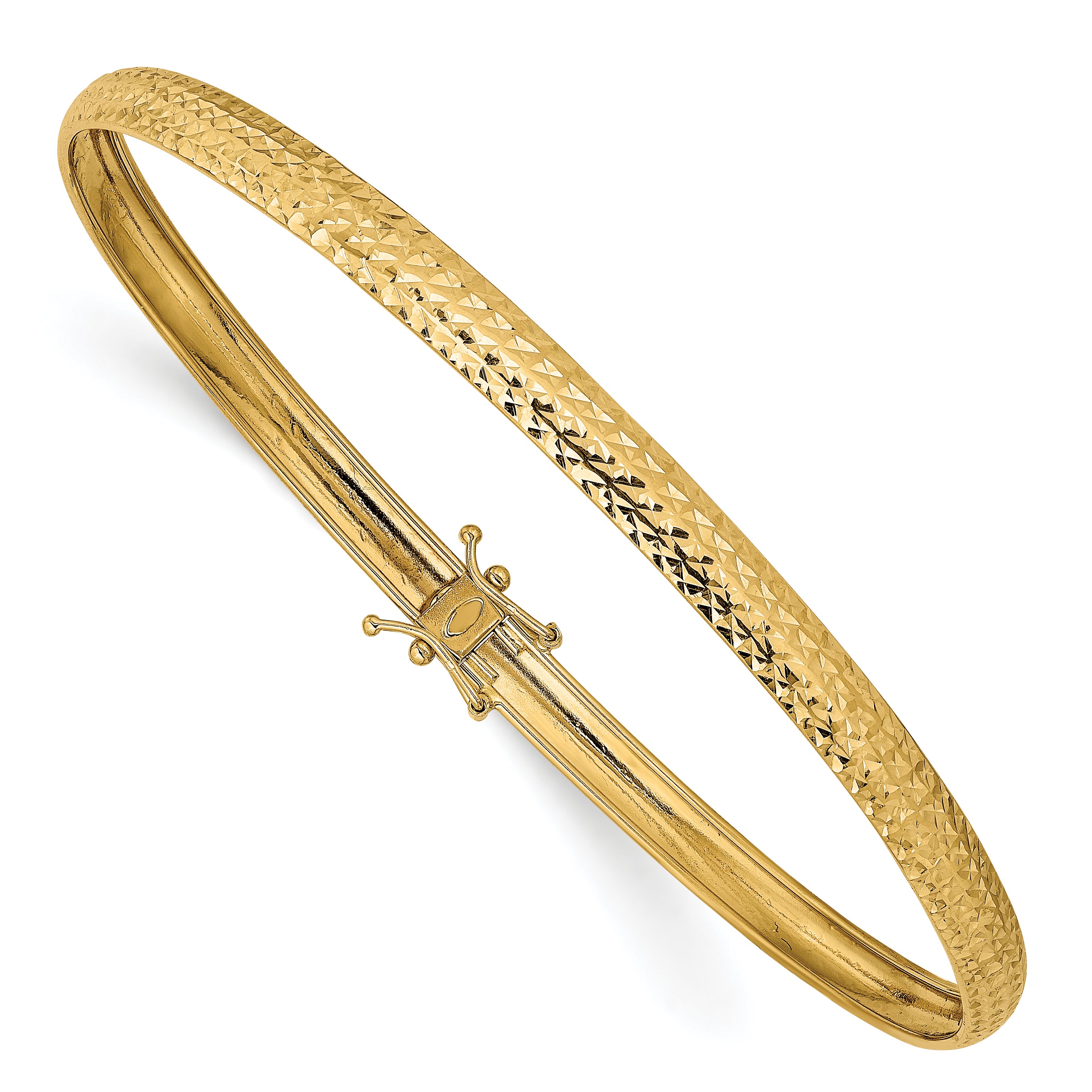 14K Yellow Gold Polished D/C Flexible Bangle Main image