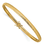 14K Yellow Gold Polished D/C Flexible Bangle