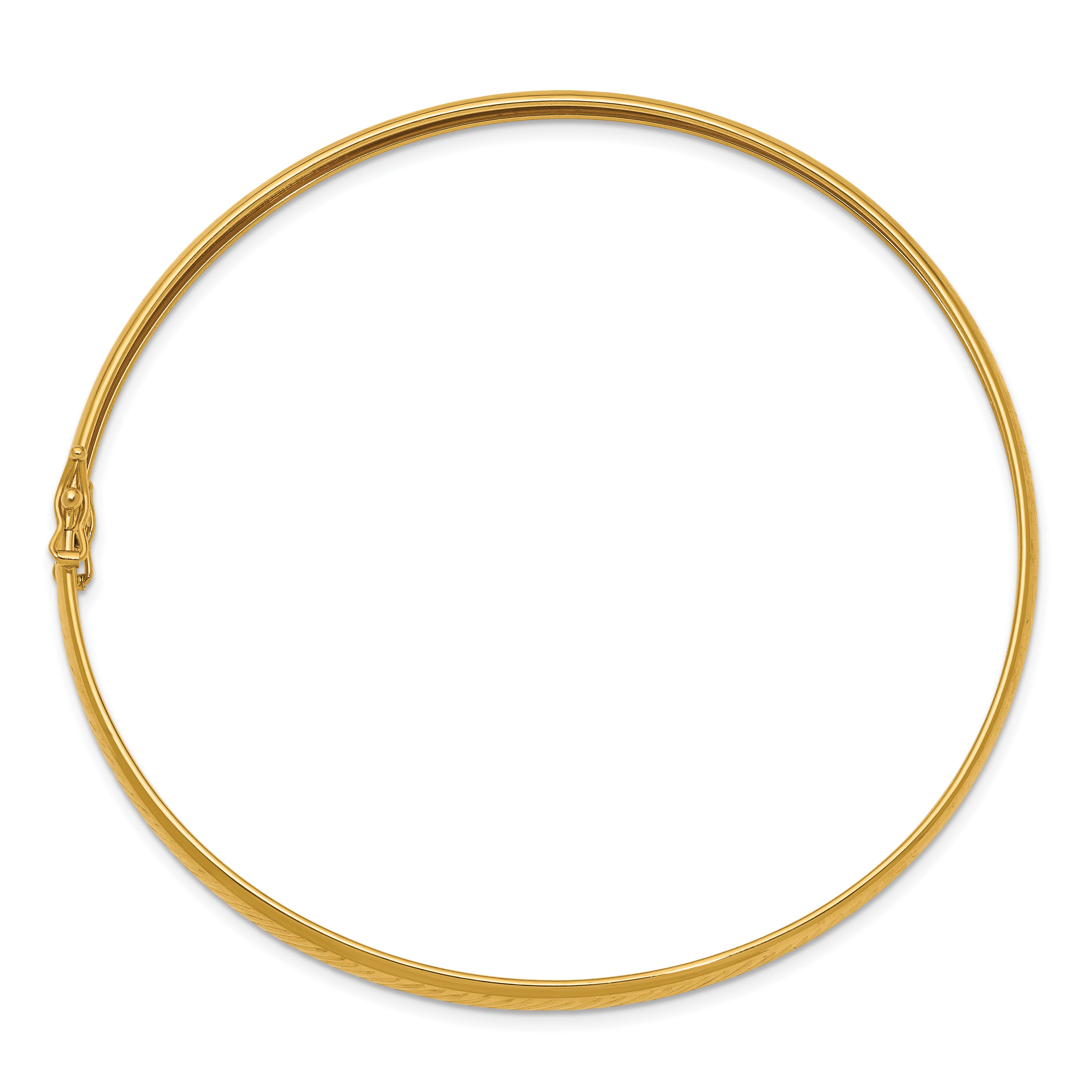 14K Yellow Gold Polished D/C Flexible Bangle Secondary image